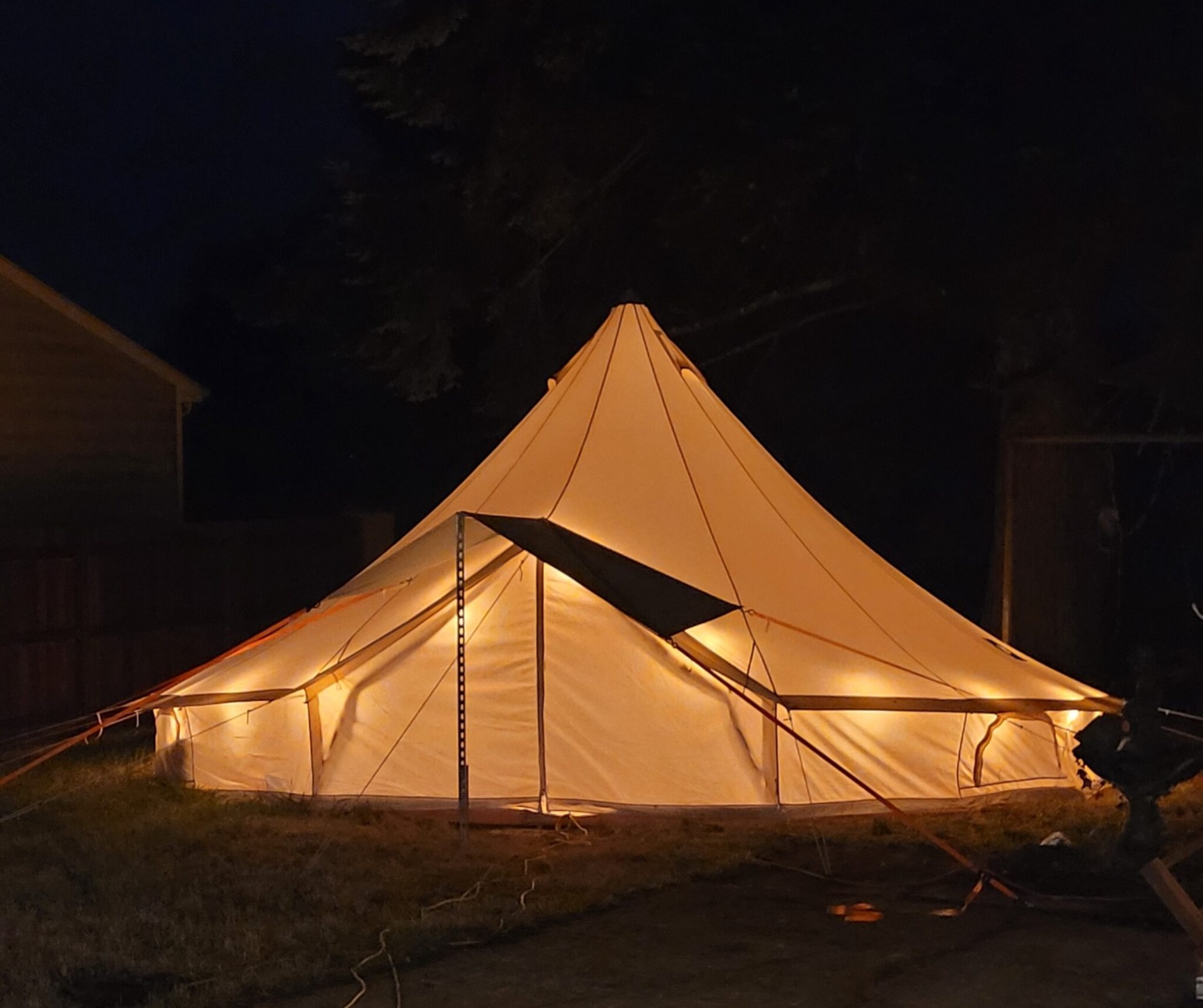 Happybuy Canvas Bell Tent - 4 Seasons Breathable 100% Cotton Canvas Yurt - w/Stove Jack, Luxury Glamping Tent Waterproof for Family Camping, Hunting, Party customer photo 1