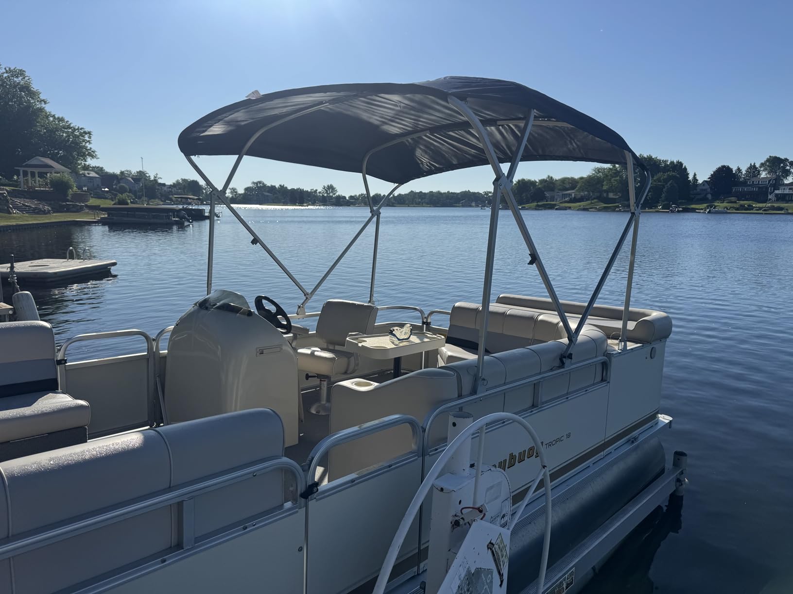 SavvyCraft 4 Bow Bimini Top Replacement Cover 9 Colors Options 8ft and 10ft Long, Durable Marine Grade Canvas Sun Shade Boat Canopy, Easy Install Zipper Sleeves, Replacement Canvas Only No Fram customer photo 1