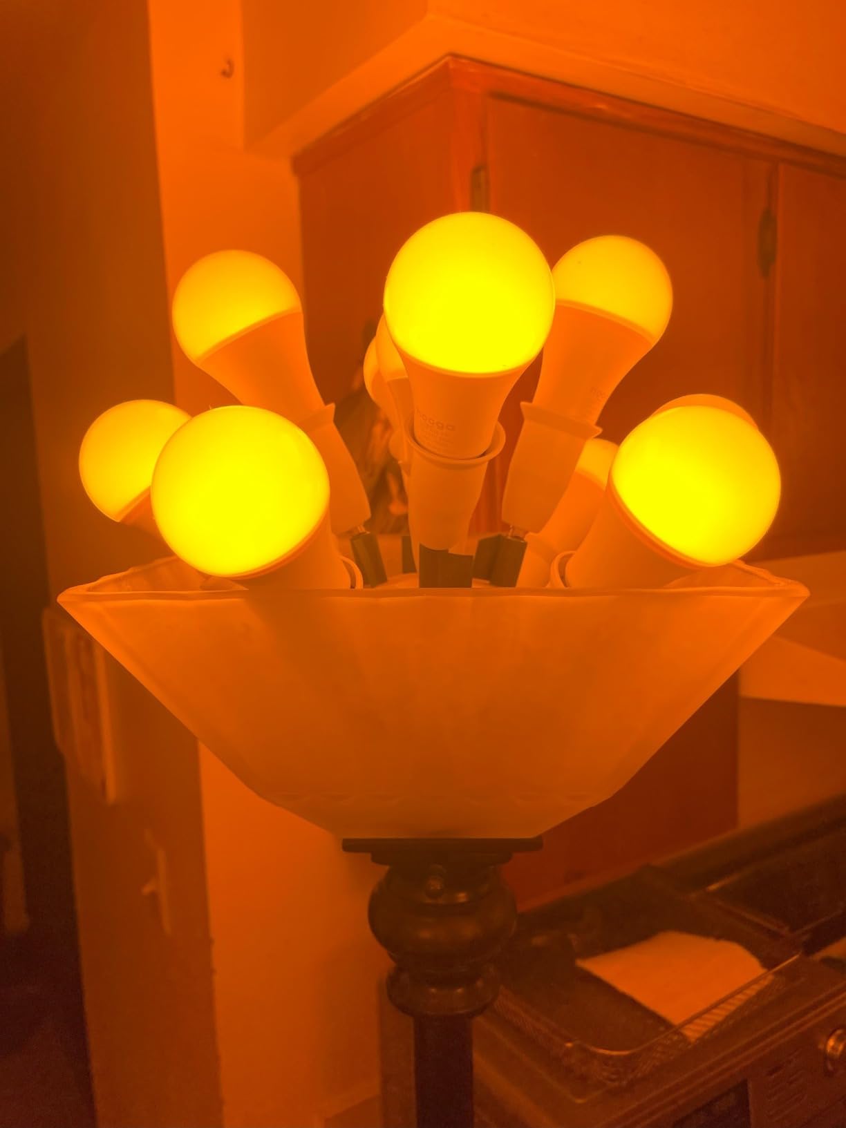 hooga Sleep Light Bulb, Amber Light Bulbs for Sleep Therapy, Blue Light Blocking, 1600K Dim Light Bulbs 45W Equivalent customer photo 2