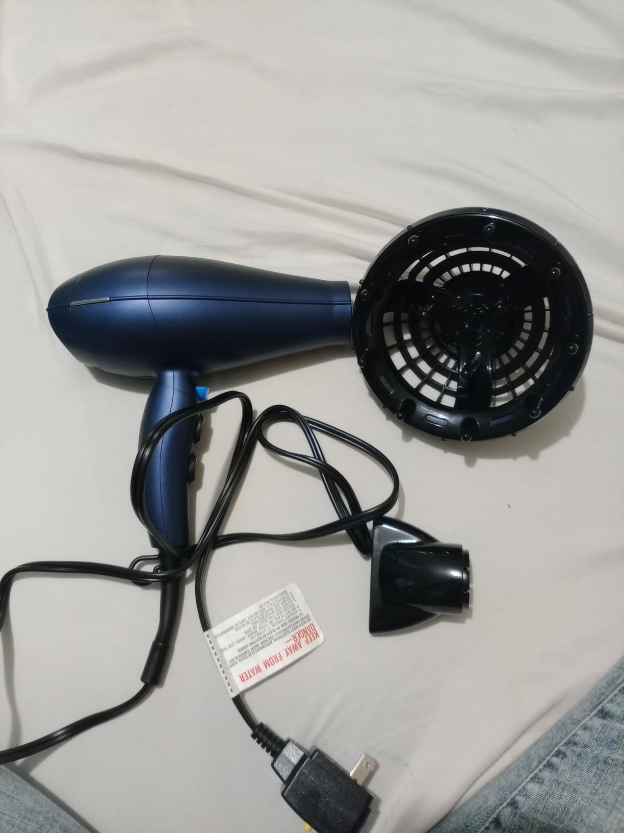 INFINITI PRO CONAIR Hair Dryer with Innovative Diffuser, Enhances Curls and Waves While Reducing Frizz, Dark Blue customer photo 1