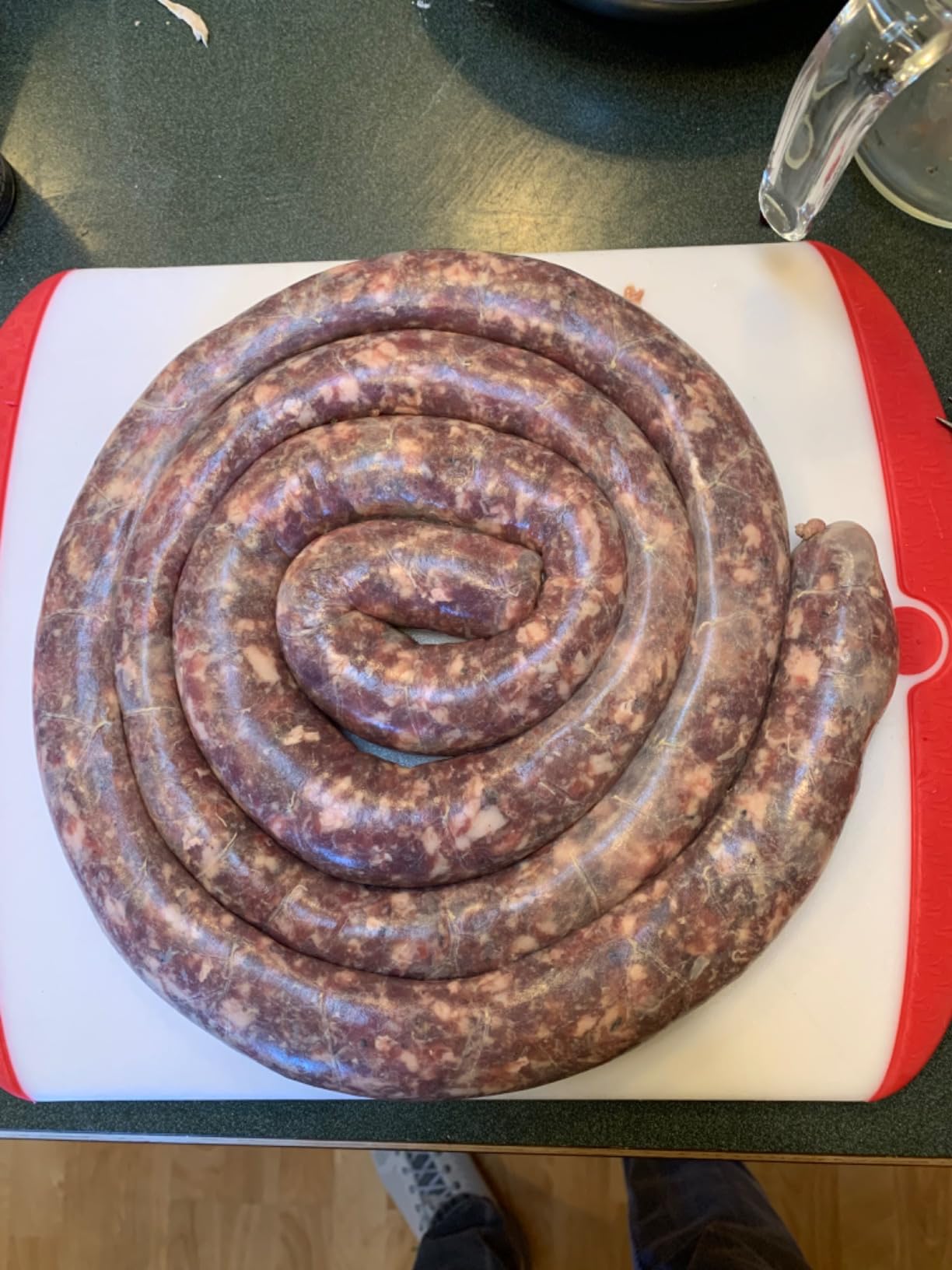 MASTER FENG Sausage Stuffer, Stainless Steel Homemade Sausage Maker Vertical Meat Filling Kitchen Machine, Packed 8 Stuffing Tubes (2.5LBS VERTICAL) customer photo 1