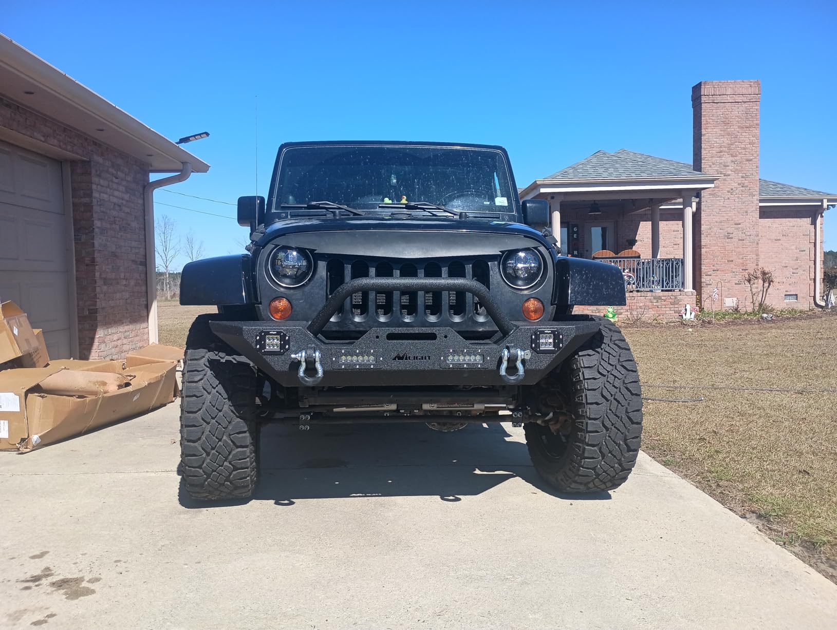 Nilight Front Bumper Compatible for 2007 2008 2009 2010 2011 2012 2013 2014 2015 2016 2017 2018 Jeep Wrangler JK/JKU Rock Crawler Winch Plate customer photo 2