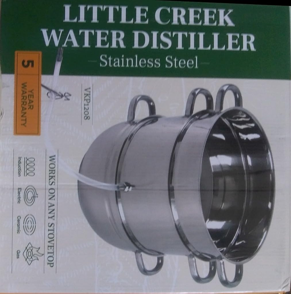 Kitchen Crop Little Creek Stainless Steel Water Distiller, 2 Gallon Capacity, Works on all Stovetops, Double Boiler, Render Lard & Tallow customer photo 1