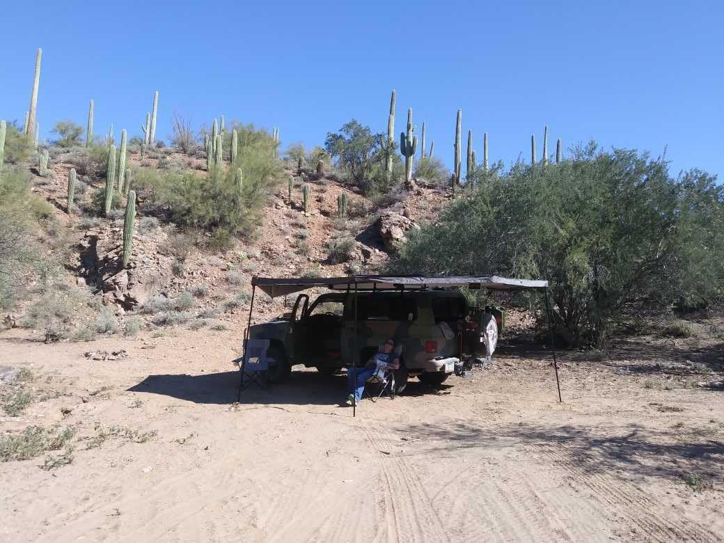 Overland Vehicle Systems 19519907 HD Nomadic 270 Degree Awning Driver Side | 129 Sq Ft of Coverage | Dark Gray Fabric with Travel Cover Included | Twist and Lock Technology | Weather-Resistant customer photo 2