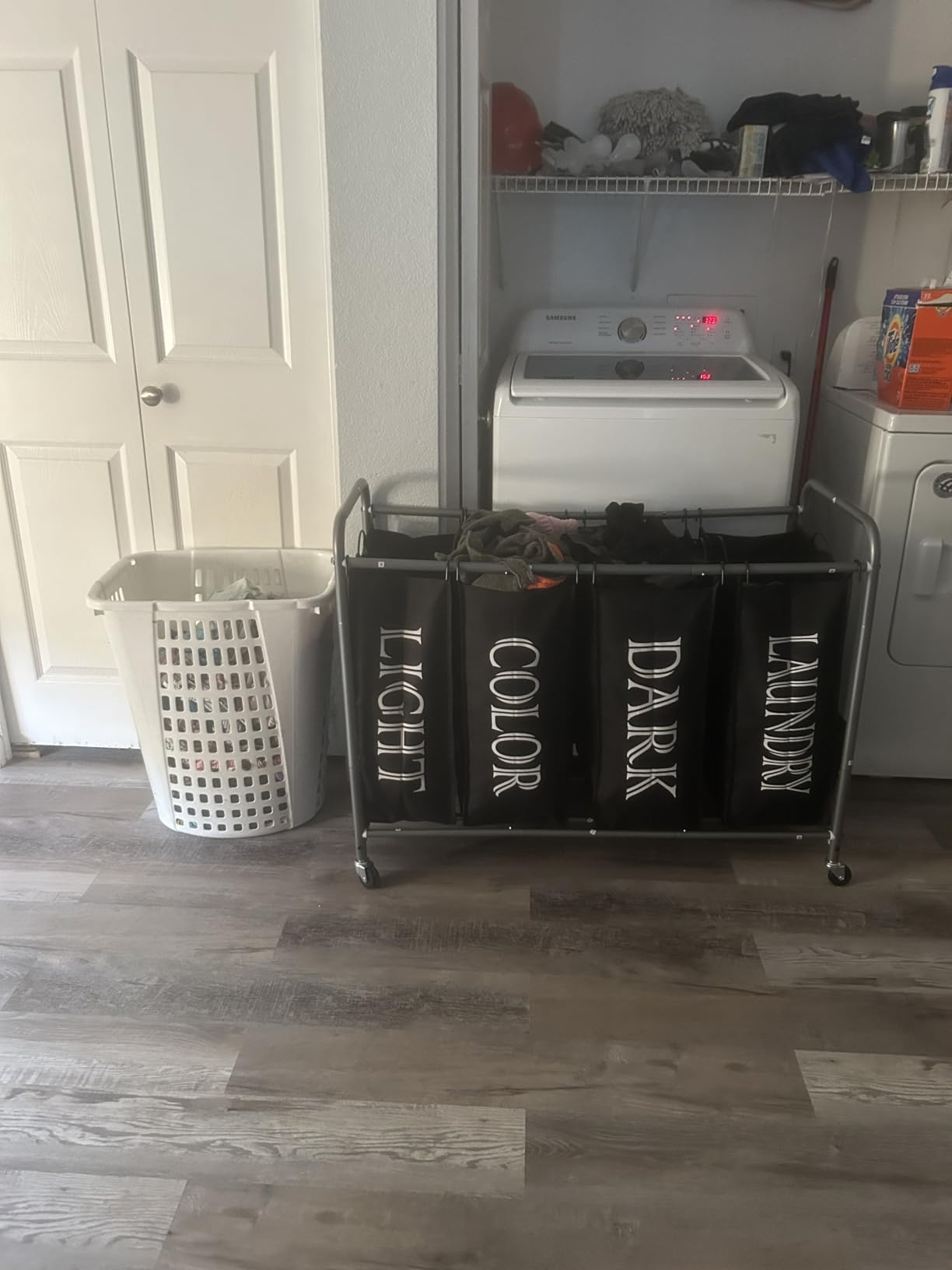 STORAGE MANIAC Laundry Sorter 4 Section, 47.5 Gal (180 L) Laundry Hamper with Wheels, Clothes Divider Basket Sorter, Clothes Separator Hamper Cart with Wheels and Removable Bags, Gray customer photo 2