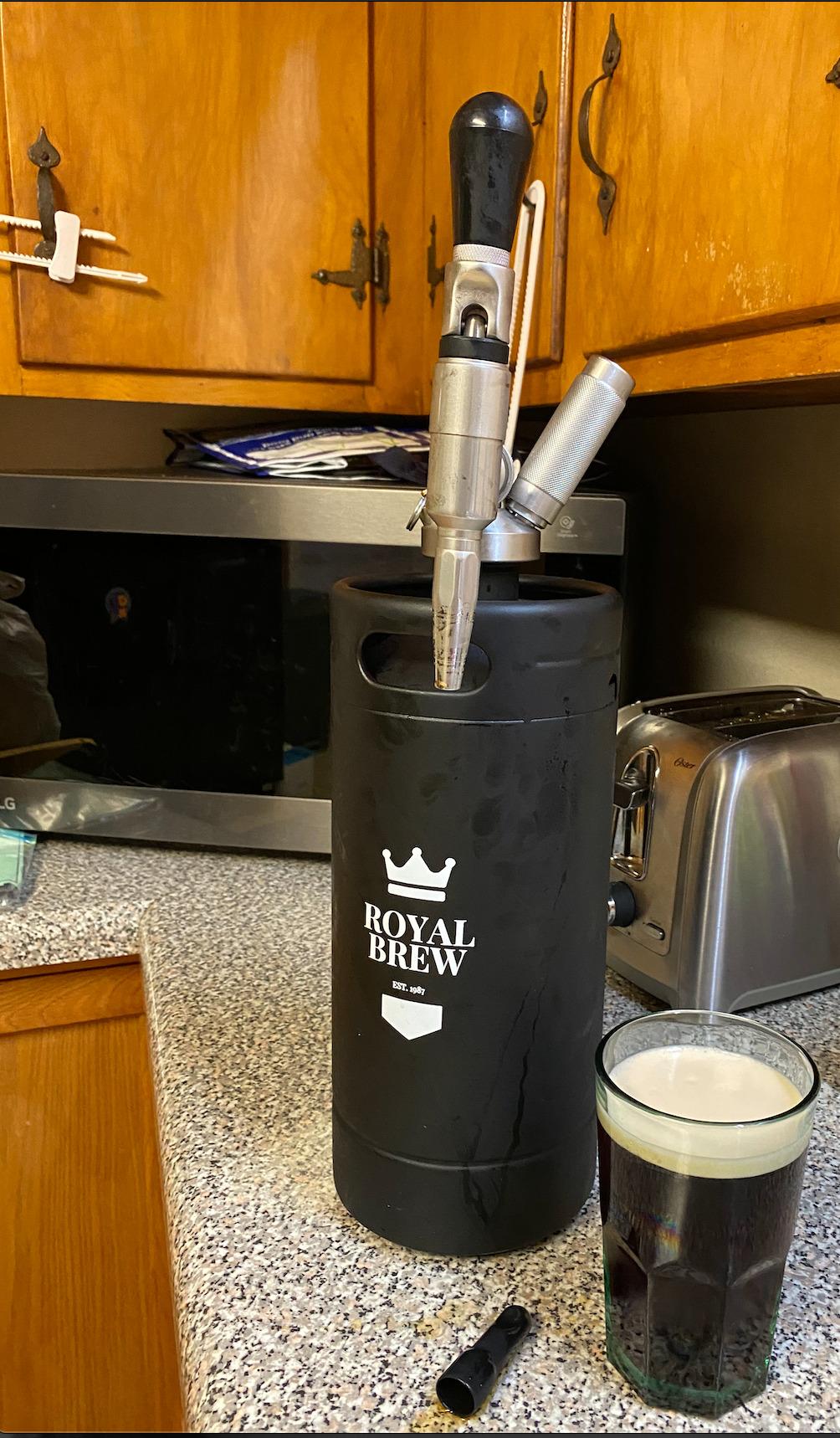 The Original Royal Brew Nitro Cold Brew Coffee Maker - Gift for Coffee Lovers - 128 oz Extra Large Home Keg, Nitrogen Gas System Coffee Dispenser Kit customer photo 2