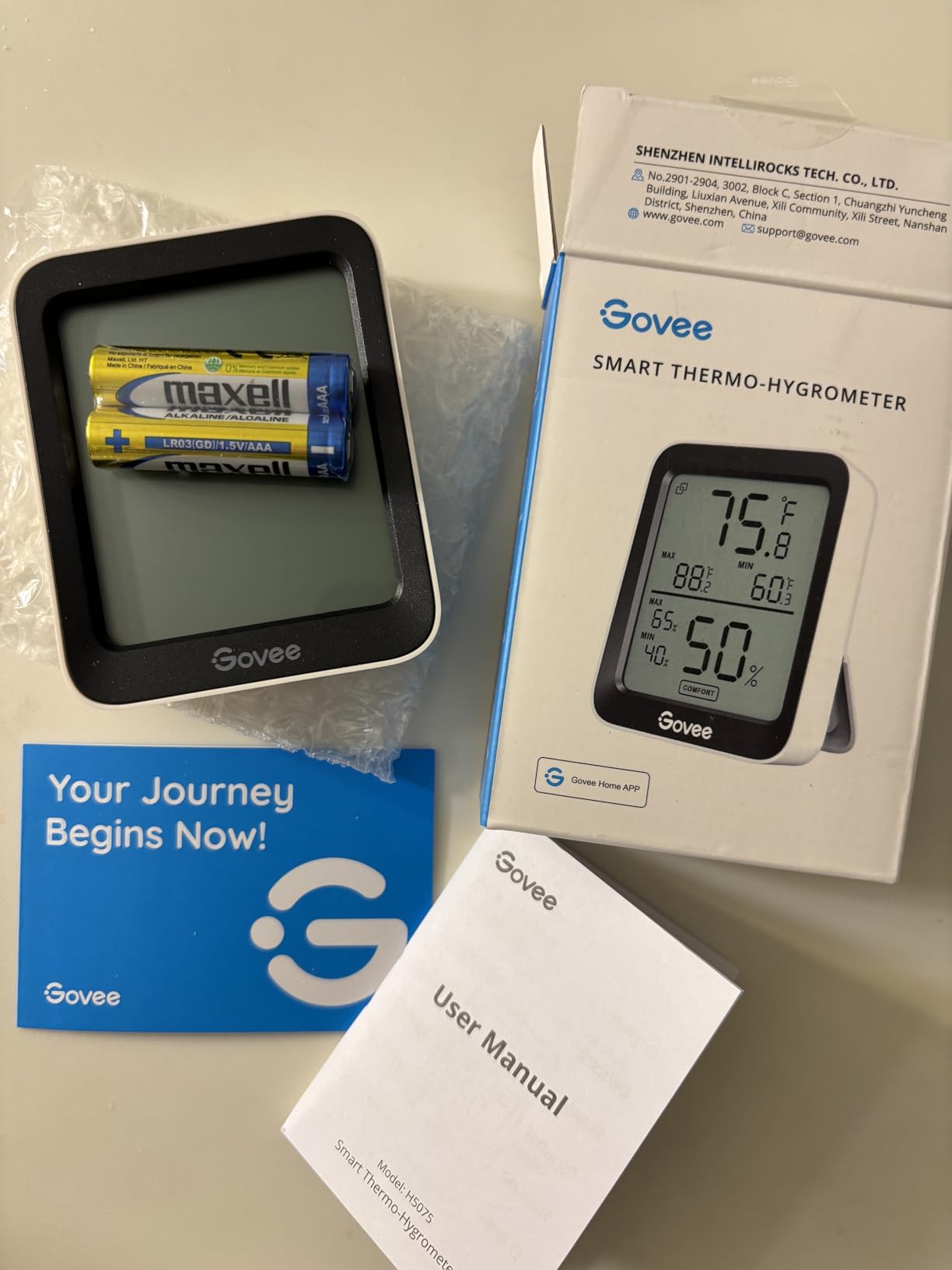 Govee Digital Hygrometer Indoor Thermometer Room H5075, Bluetooth Temperature Humidity Meter with 164ft Remote App Control, Notification Alerts, 2 Years Data Storage Export for Bedroom, Wine Cellar customer photo 2