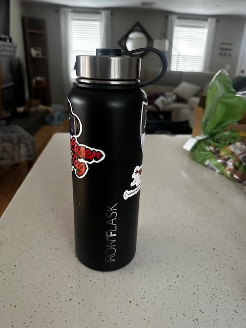 IRON °FLASK Camping & Hiking Hydration Flask with Straw, Wide Mouth Insulated Stainless Steel Sports Water Bottle - Midnight Black 64 oz - Straw (1 Lid) customer photo 1