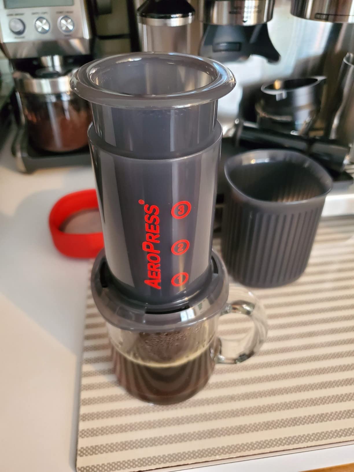 AeroPress Go, Extra Small Portable Coffee Maker Kit, Travel, Hiking & Camping, All-in-One French Press, Pour-Over & Espresso Style Manual Brewer, 2 Min Brew Makes a Less Bitter, More Flavorful Cup customer photo 1
