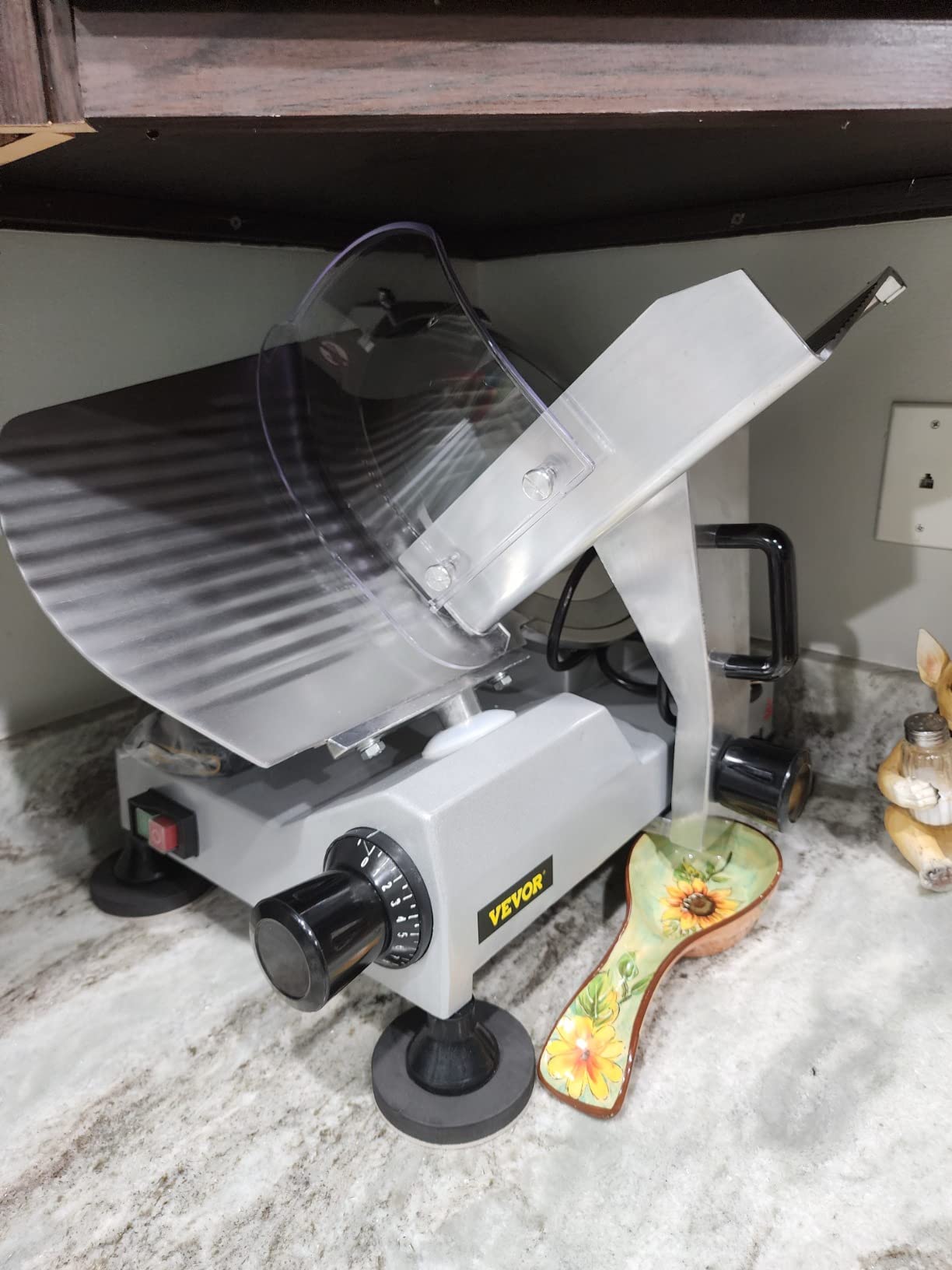 VBENLEM Commercial Meat Slicer,12 inch Electric Meat Slicer Semi-Auto 320W Premium Chromium-plated Steel Blade Adjustable Thickness, Deli Meat Cheese Food Slicer Commercial and for Home use,Sliver customer photo 2