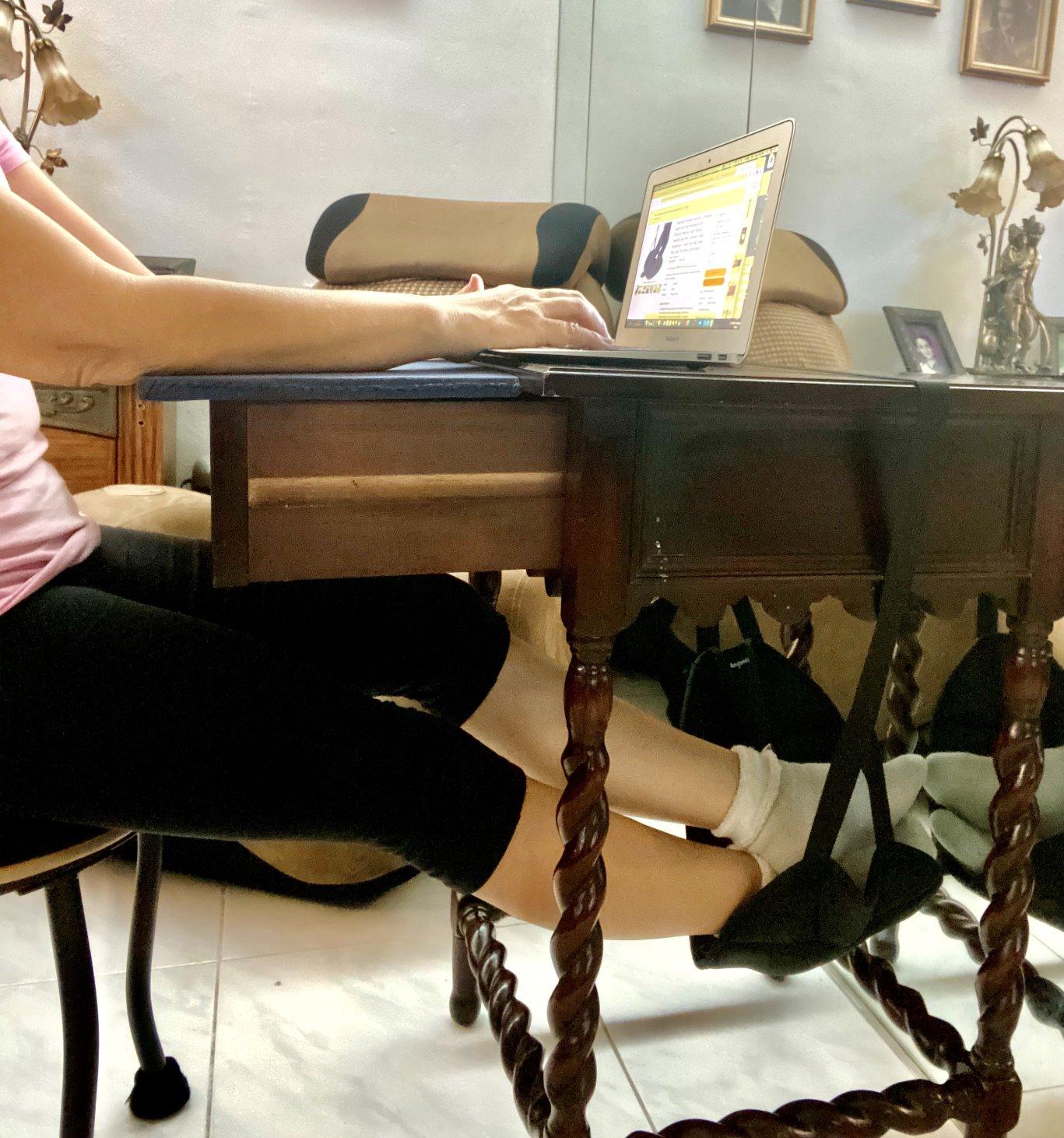 Upgraded Airplane Foot Rest (Premium Memory Foam) - Thickened Super-Size Airplane Foot Hammock to Relax Your Feet - Perfect Airplane Travel Essentials for Long Flight Plane Travel Foot Leg Rest customer photo 1