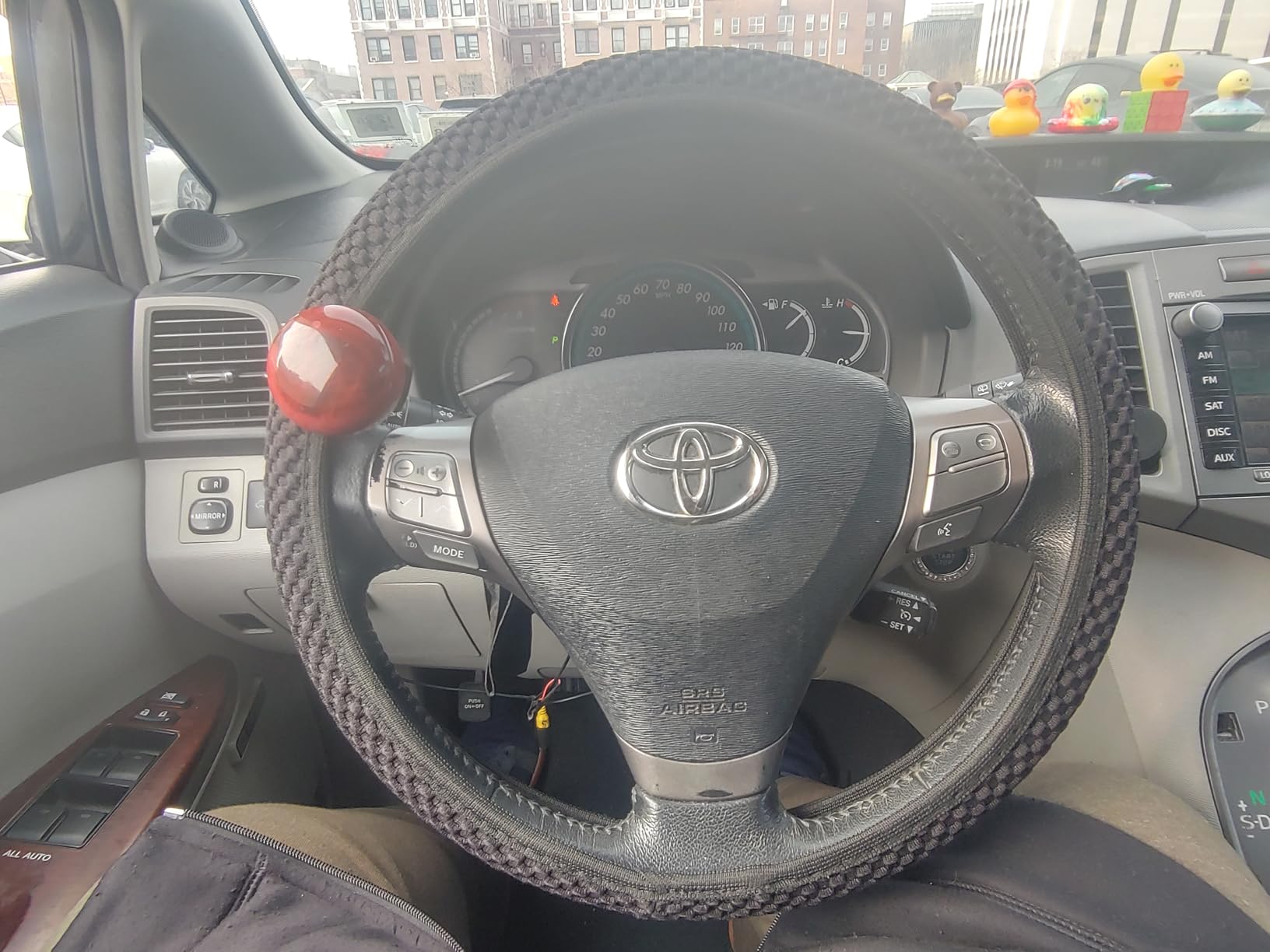 KAFEEK Elastic Stretch Steering Wheel Cover,Warm in Winter and Cool in Summer, Universal 15 inch, Microfiber Breathable Ice Silk, Anti-Slip, Odorless, Easy Carry,Black customer photo 1