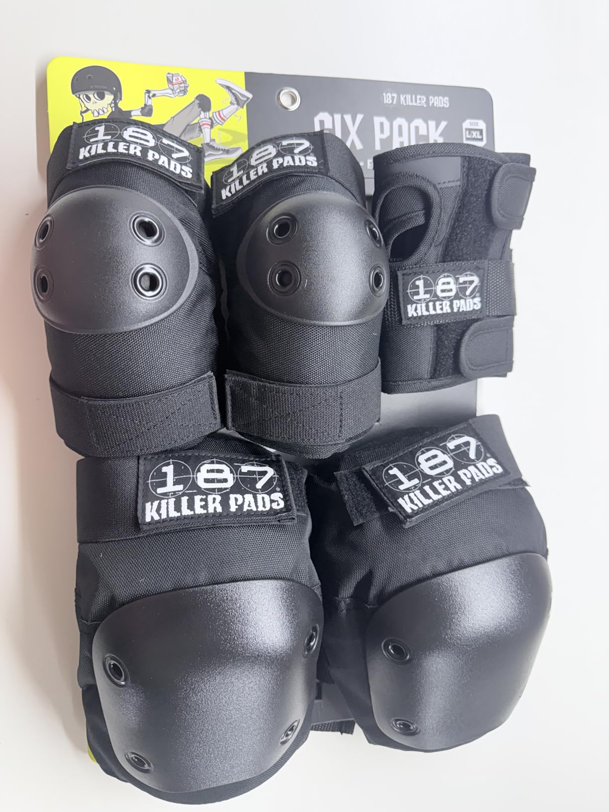 187 Killer Pads Six Pack Pad Set, Protective Gear for Elbows, Knees, and Wrists - Ideal for Skateboarding, Roller Skating, and Inline Skating (Black, Large-X-Large) customer photo 1