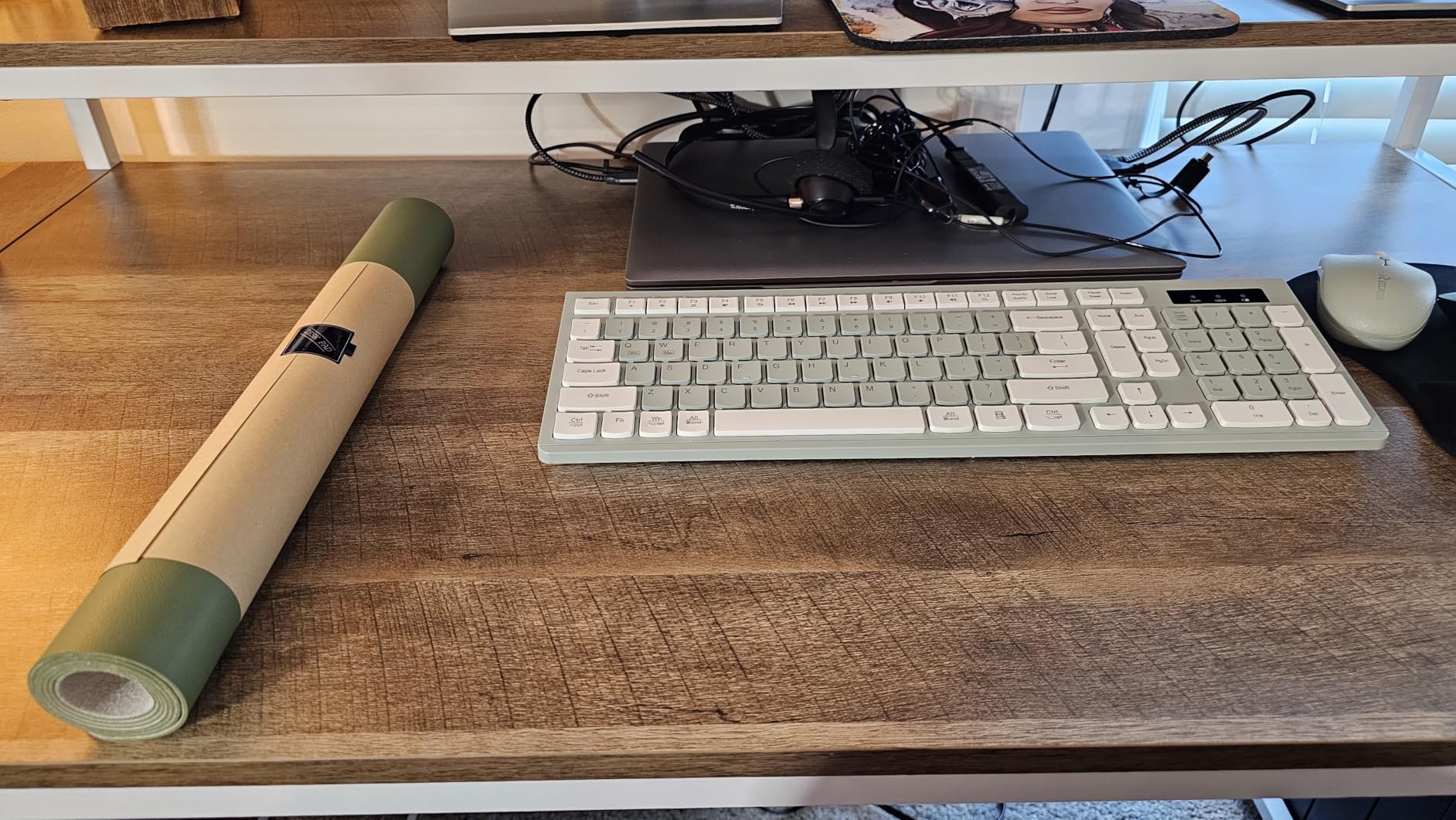 Aothia Leather Desk Pad Protector, Mouse Pad, Office Desk Mat, Non-Slip PU Leather Desk Blotter, Laptop Desk Pad, Waterproof Desk Writing Pad for Office and Home (Brown,31.5