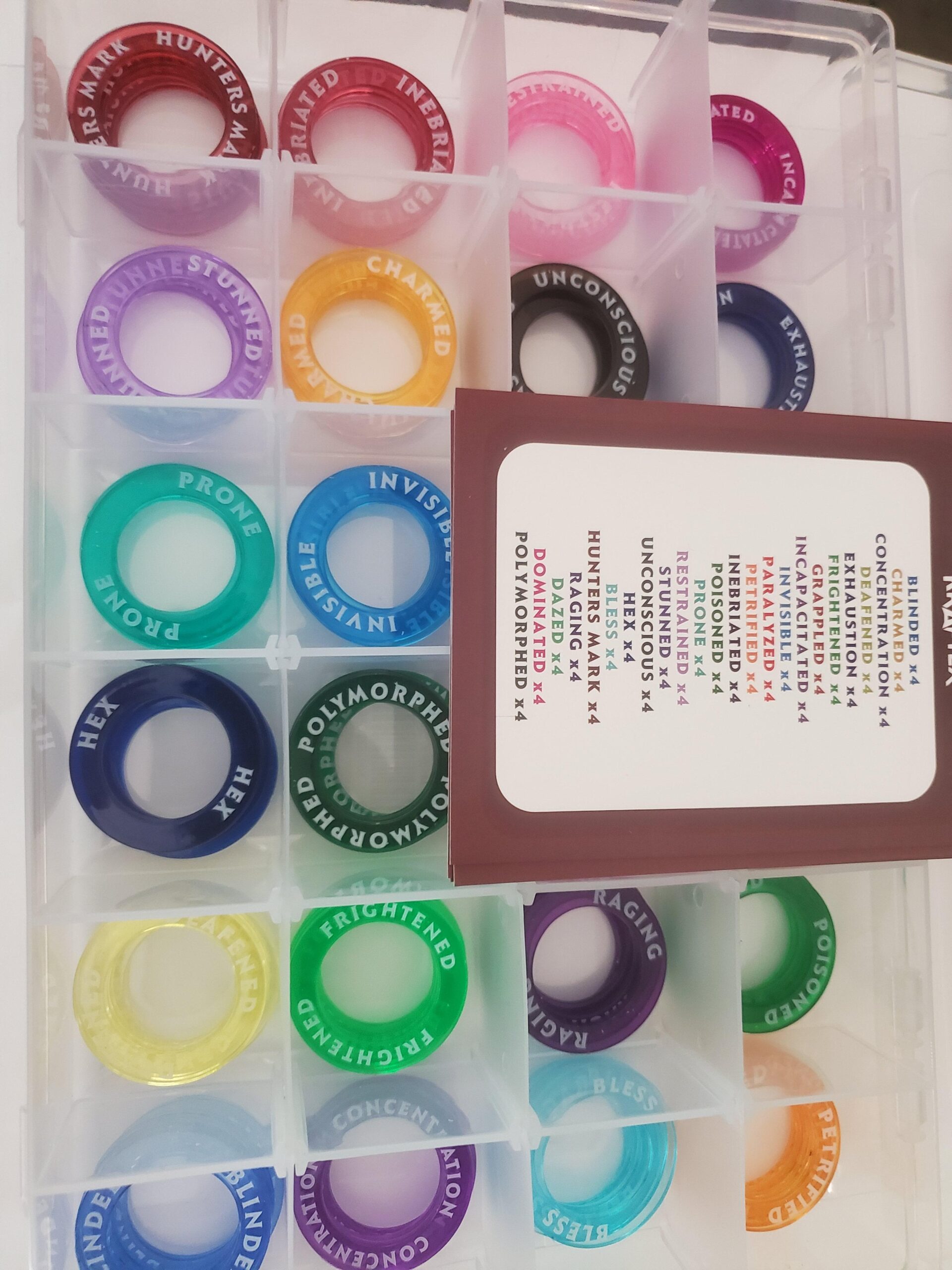 Kraftex DND Condition Rings [96pcs]: Accessories for Dungeon Masters to Track Spell Effects. Condition Markers D&D Accessories use as DND Tokens, Ring Status Markers or DM Tools customer photo 2