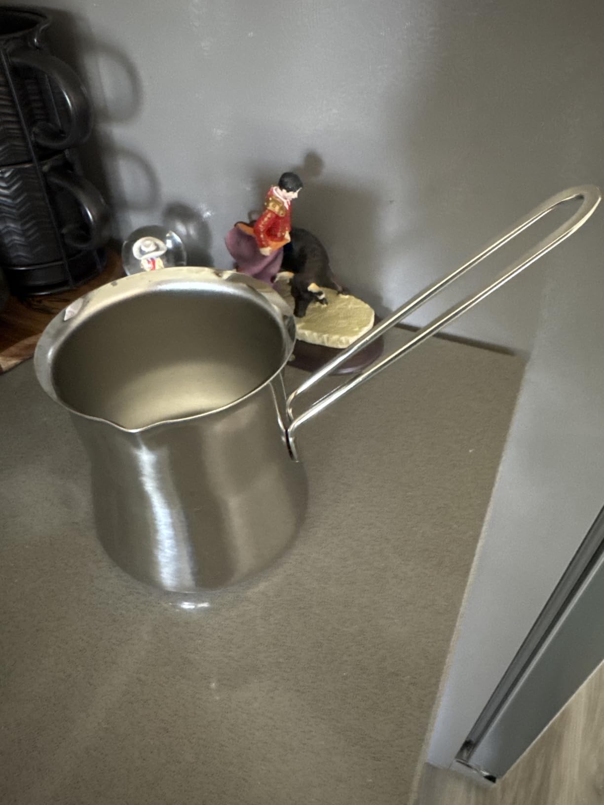 Quality Turkish Coffee Pot - Turkish Coffee Maker, Chai Pot, Arabic Coffee Pot, Briki Greek Coffee Pot, Greek Briki, Cezve, Ibrik (15oz) customer photo 1