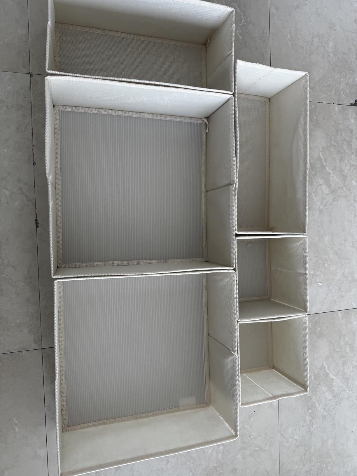 Criusia Foldable Underwear Drawer Organizer, Closet Dividers, Storage Box for Clothes, Socks (6 Bins, Gray) customer photo 1