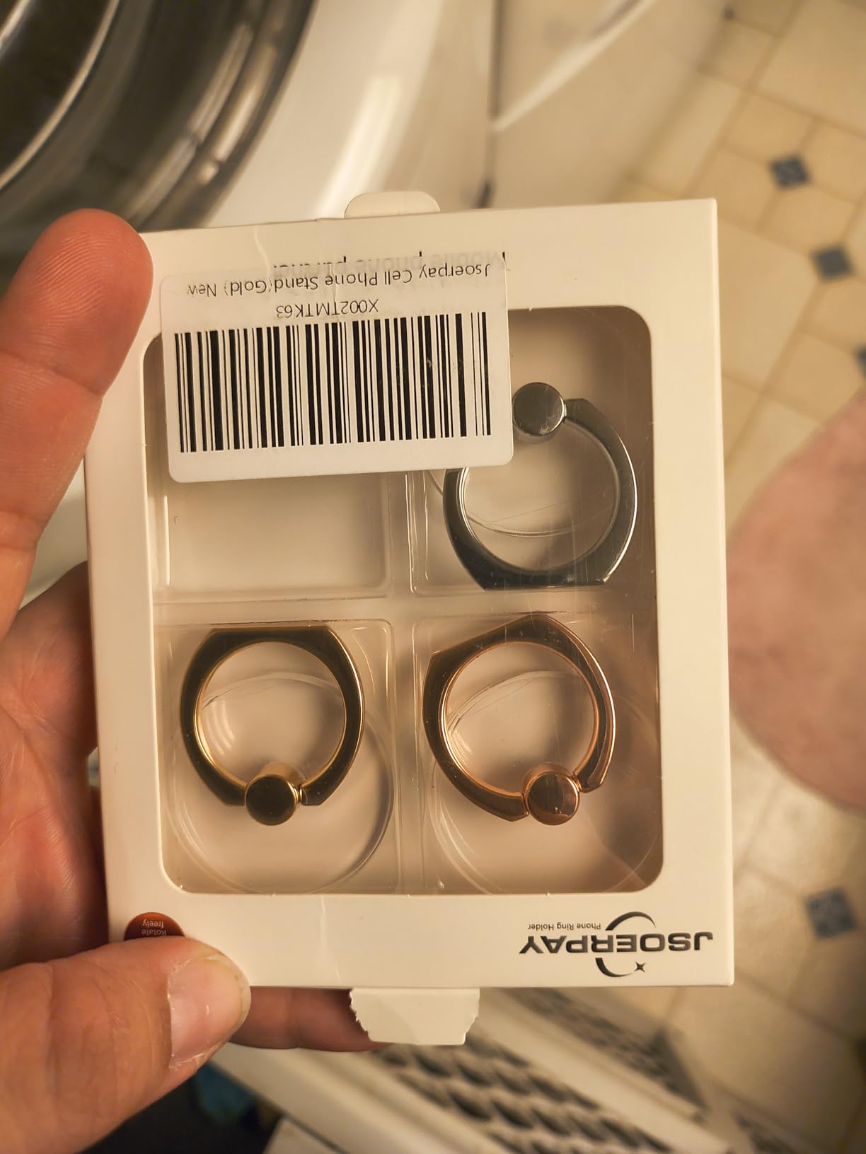 Cell Phone Ring Holder, Transparent Ring Holder 360 Rotation Finger Ring Stand, Clear Cell Phone Kickstand customer photo 1