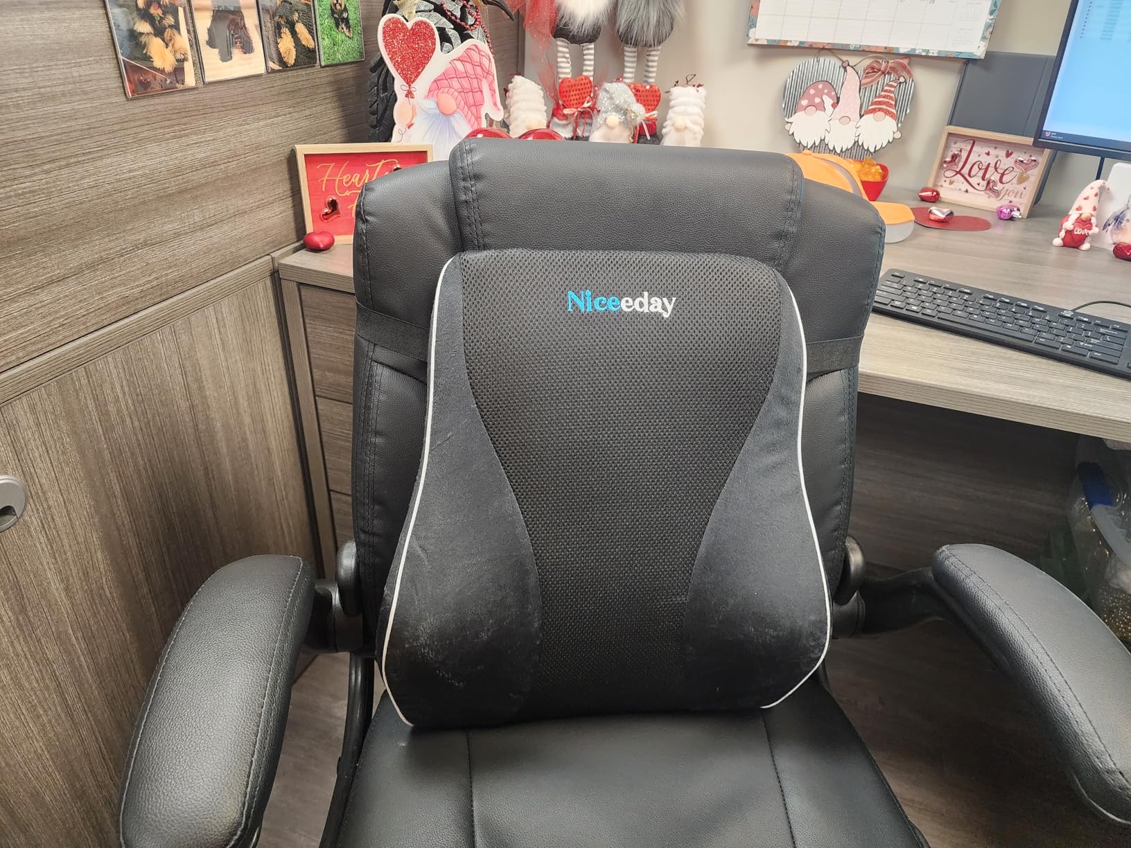 Niceeday Lumbar Support Pillow for Office Chair Car Back Support Pillow, Memory Foam Gaming Chair Desk Chair Back Cushion for Lower Back Pain Relief, Ergonomic Back Rest,Office Home Essentials customer photo 1