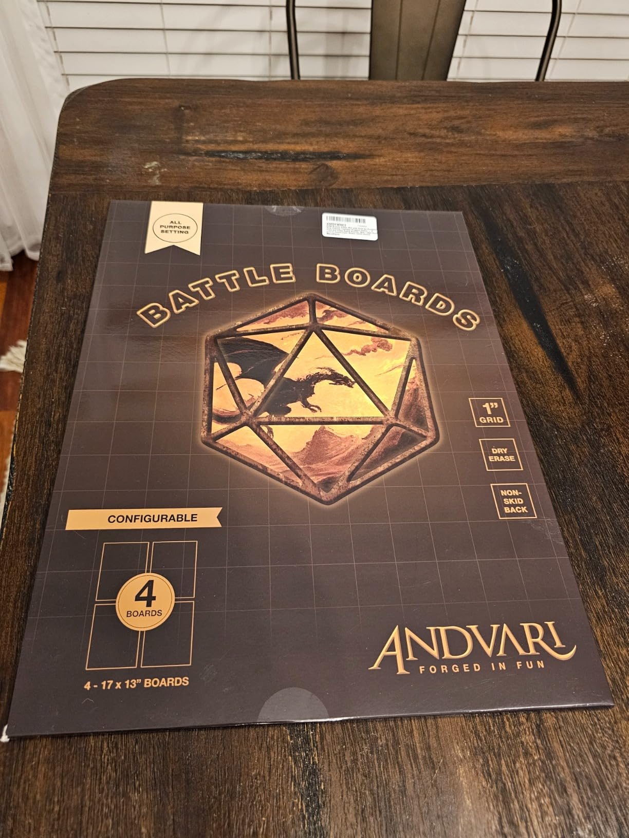 GSM Brands Battle Mat with Grid for Dungeons Role Playing Tabletop Dragons Game - 4 Pack Dry Erase Battle Boards, Non-Skid Back (17x13 Inches Each Makes 34x26 Board) customer photo 1