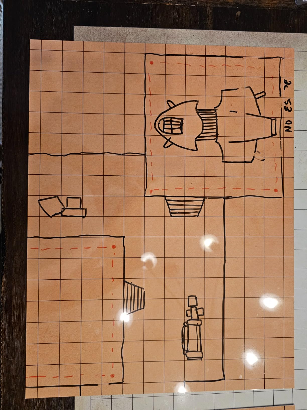 GSM Brands Battle Mat with Grid for Dungeons Role Playing Tabletop Dragons Game - 4 Pack Dry Erase Battle Boards, Non-Skid Back (17x13 Inches Each Makes 34x26 Board) customer photo 2