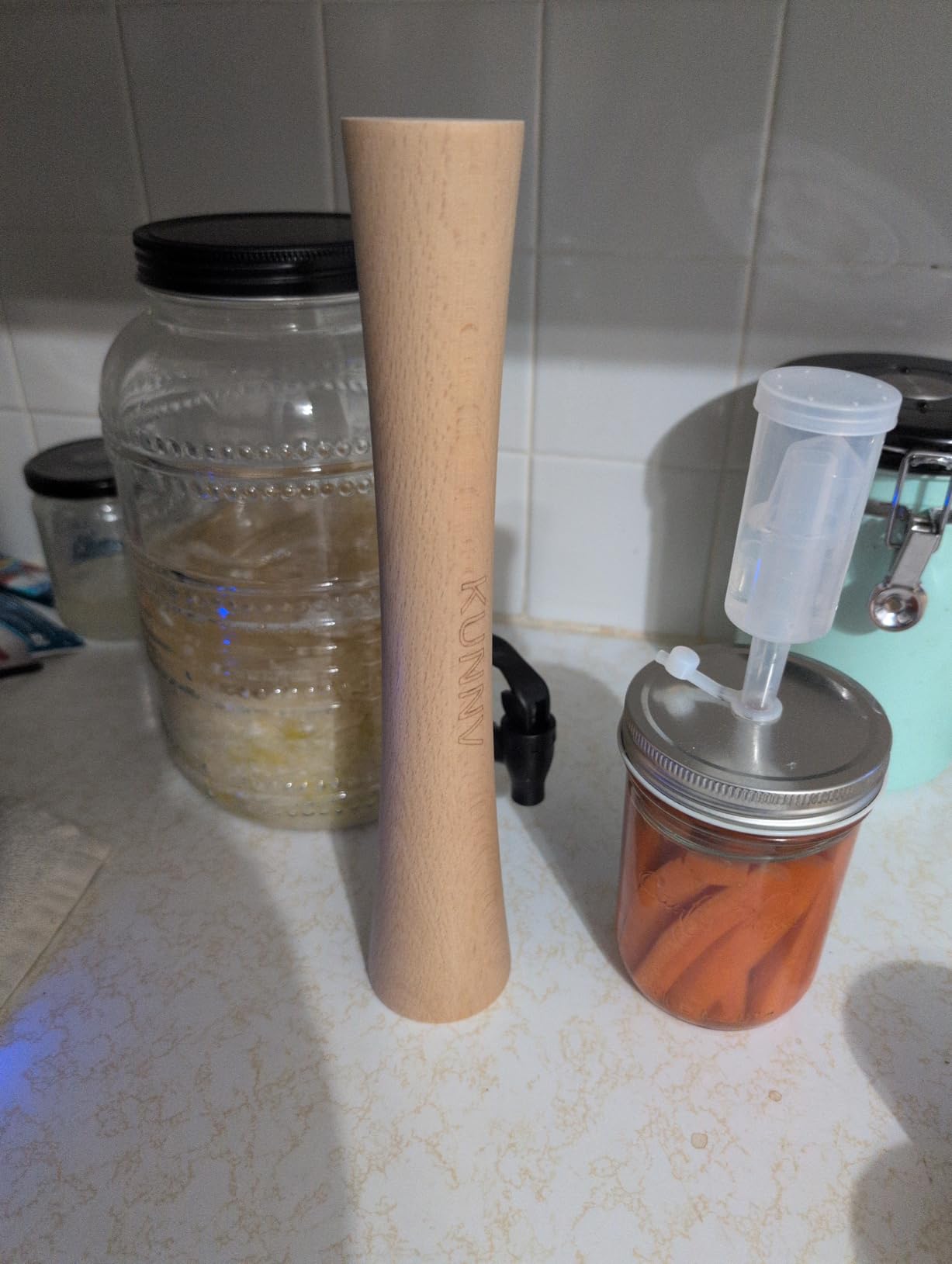 Sauerkraut Pounder for Mason Jars Vegetable Fermentation Packer Kimchee Tamper,One Piece of Solid beech Wood (12 inch) customer photo 1