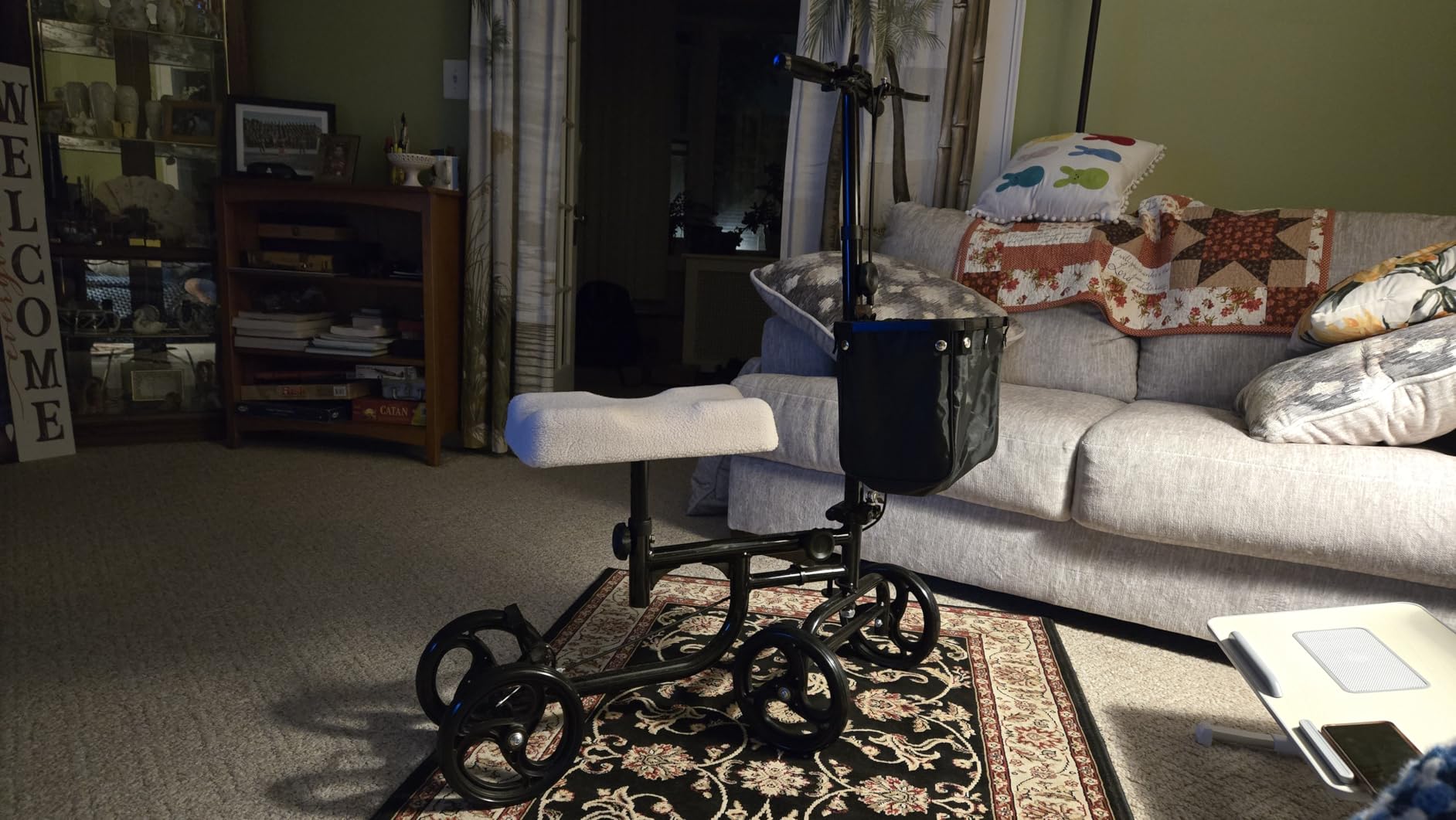 BodyMed Knee Walker, Steerable for Foot Injuries - Adjustable Scooter with Dual Brakes, Detachable Metal Basket & Cushioned Pad - Better Alternative to Crutches for Leg Recovery customer photo 1