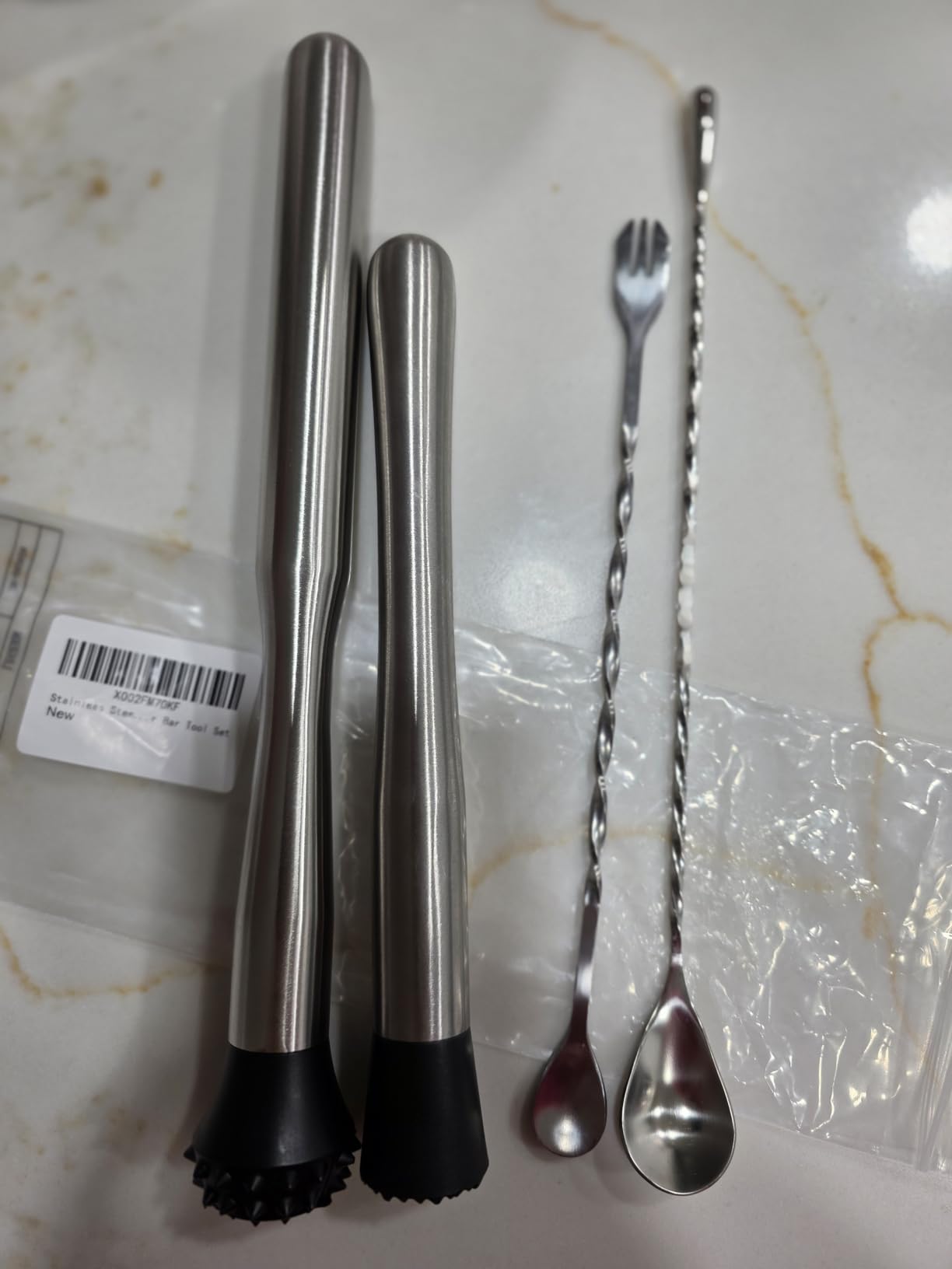 Muddler for Cocktails Stainless Steel, Muddlers Pestle with Stirring Spoon, Bartender Cocktail Shaker Bar Tool Set customer photo 2