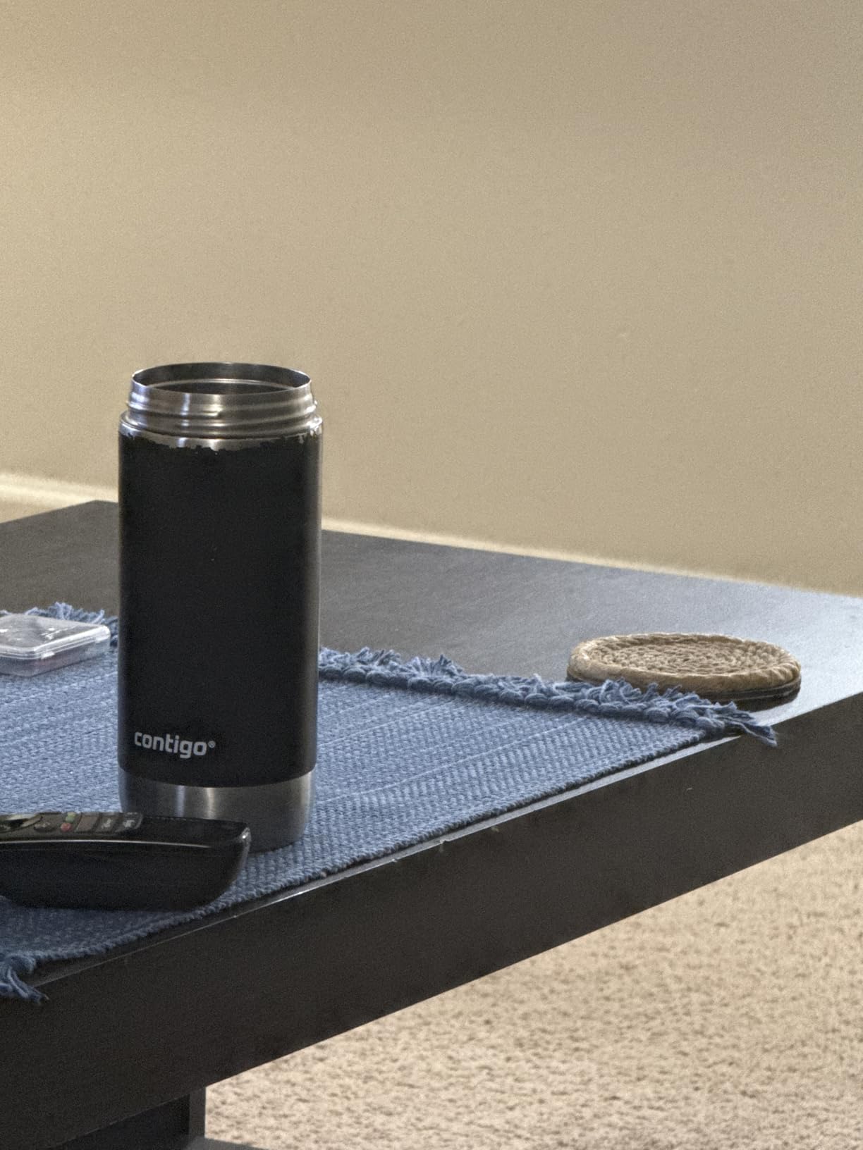 Huron Vacuum-Insulated Stainless Steel Travel Mug, 16oz Licorice - Leak-Proof Lid for Hot/Cold Beverages, Fits Most Cup Holders customer photo 1