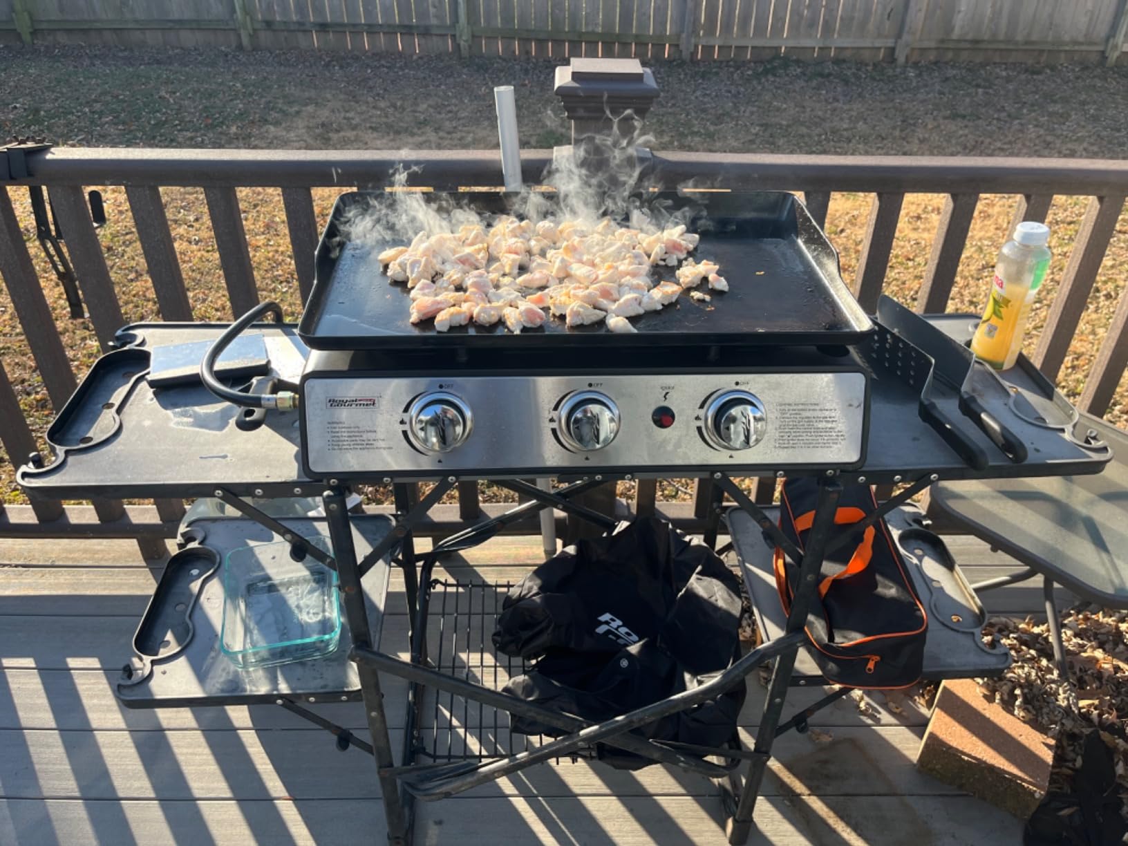 Royal Gourmet PD1301R 3 Burner Tabletop Propane Gas Griddle with Cover, 24 Inch Portable Griddle with 25,500 BTUs Output for Outdoor Cooking While Camping or Tailgating, Red customer photo 2