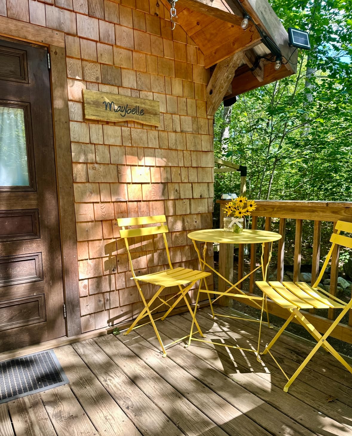 Grand patio 3-Piece Folding Bistro Set, 2 Chairs and 1 Table, Weather-Resistant Outdoor/Indoor Conversation Set for Patio, Yard, Garden - Yellow customer photo 1