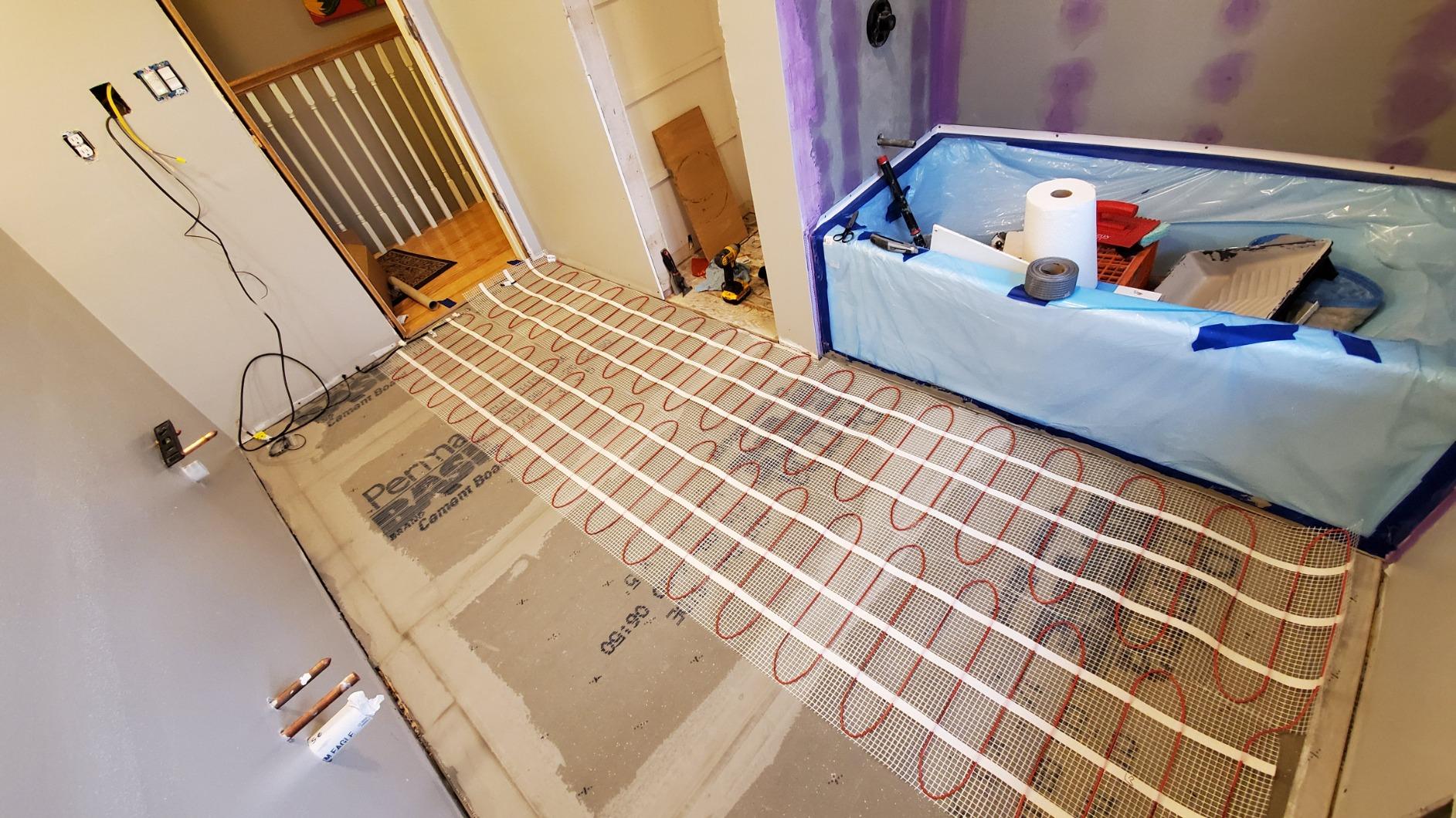 Premium Heated Floor System - 30 Sqft, 3 Amps, 360 Watts, 120V Underfloor Electric Heating System, Heated Floor Mat, Radiant Heaters with WiFi LED App Thermostat, Alarm, Multi-Meter & Accessories customer photo 2