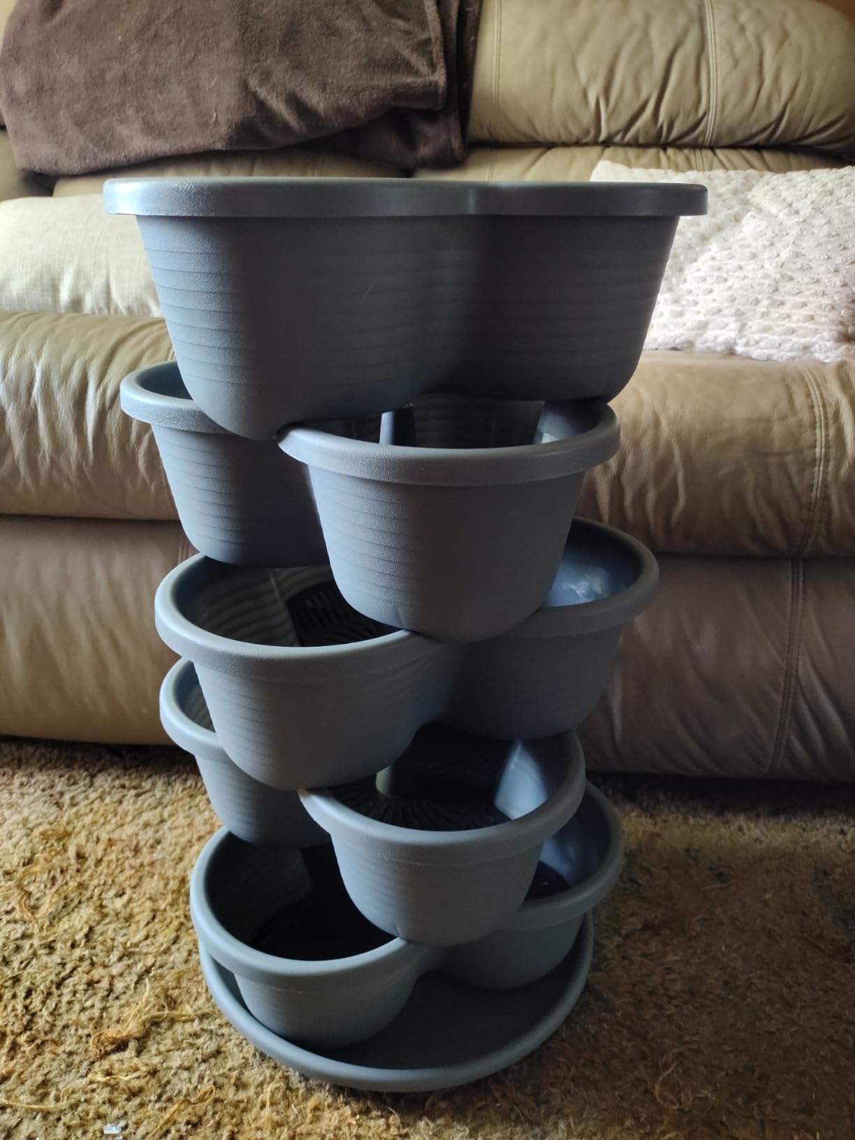 VIVOSUN 5 Tier Vertical Gardening Stackable Planter for Strawberries, Flowers, Herbs, Vegetables, Ivory customer photo 2