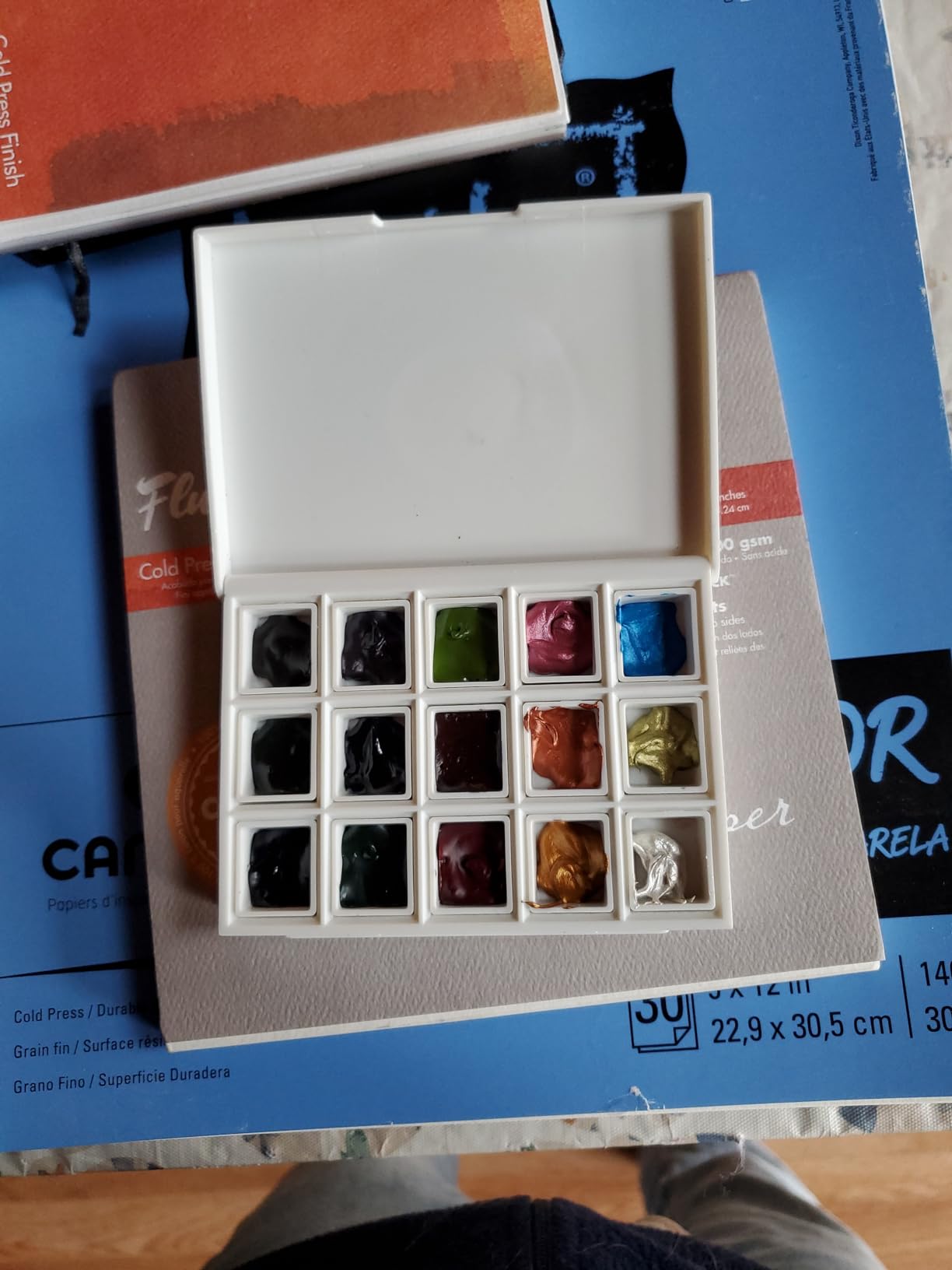 Daniel Smith 285650103 Extra Fine Inspirational Solid Watercolor Paint Set of 12 Half Pans, Metal Case and 12 Empty Containers customer photo 2