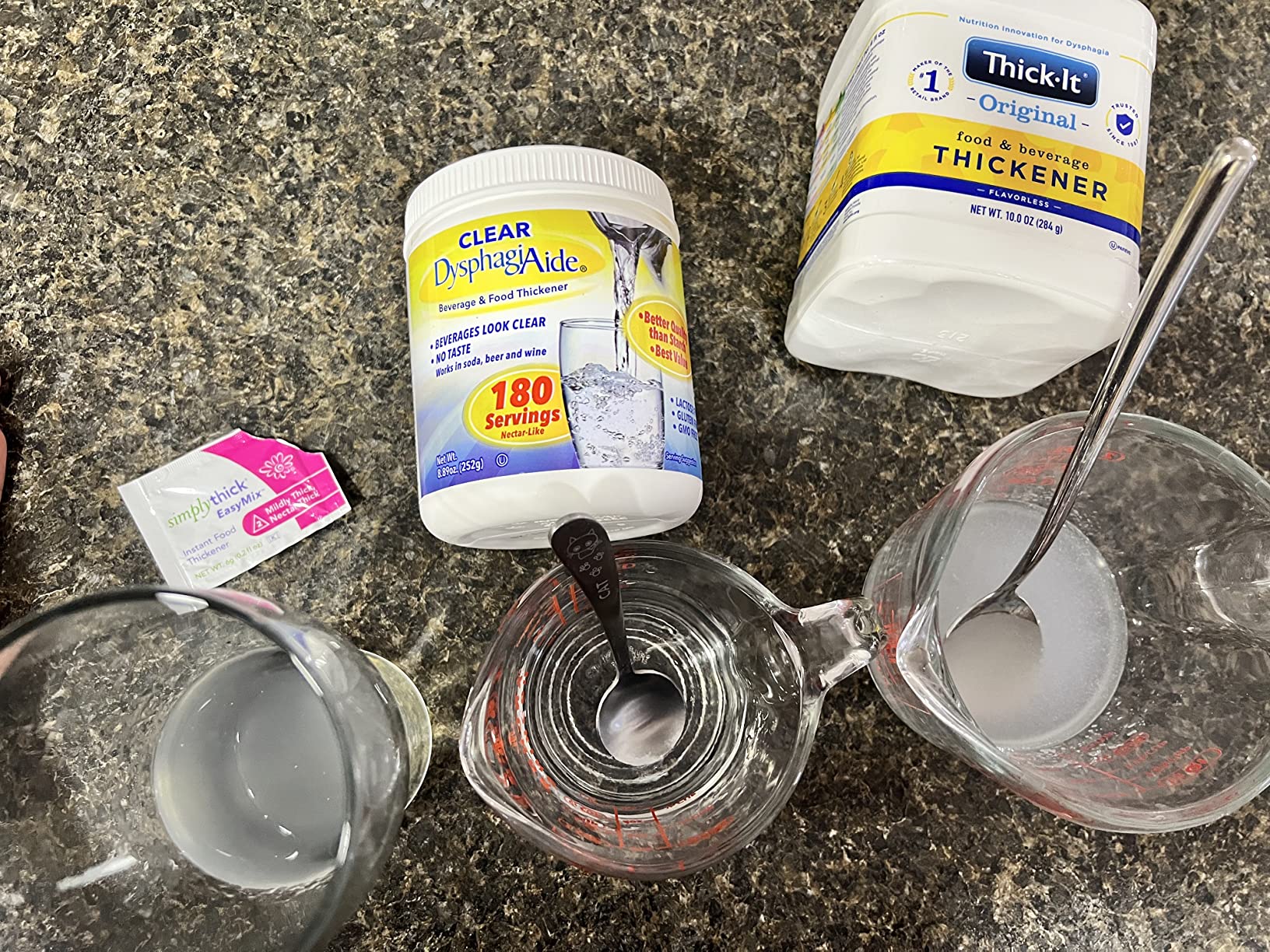 Clear DysphagiAide Thickener, 400 Serving (19.75 oz) Jar, Xanthan Gum Powder for all IDDSI Thickness Levels customer photo 1