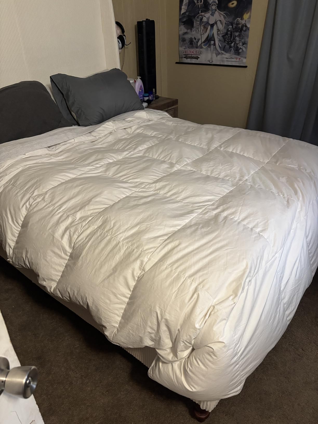 Three Geese Pinch Pleat Waterfowl Feathers and Down Comforter King Size Duvet Insert, 750+ Fill Power, 1200TC 100% Cotton, Premium All Seasons Gray Warm Hotel Comforter with 8 Tabs customer photo 1