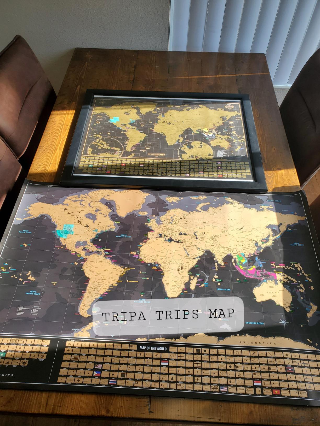 XL Scratch Off World Map with 233 Flags - 36 x 24 Scratch Off Map of The World + USA Scratch Map - Easy to Frame World Map + Tools - Detailed Travel Wall Poster - Deluxe Gift for Travelers customer photo 2