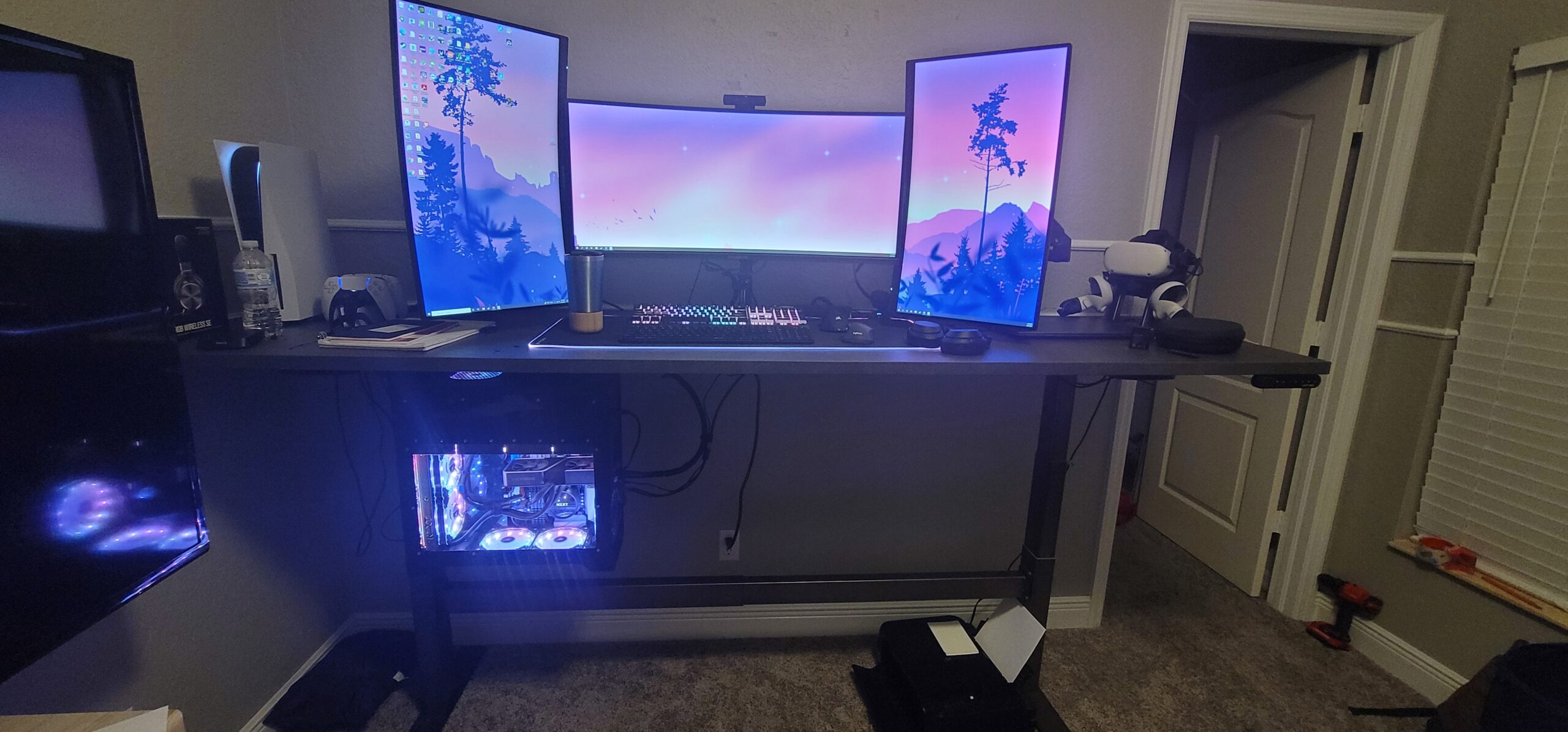 UPLIFTDESK 2-Leg V2-Commercial T-Frame Height Adjustable Standing Desk Frame (Black), No Desktop, Advanced Memory Keypad, Free Wire Tray customer photo 1