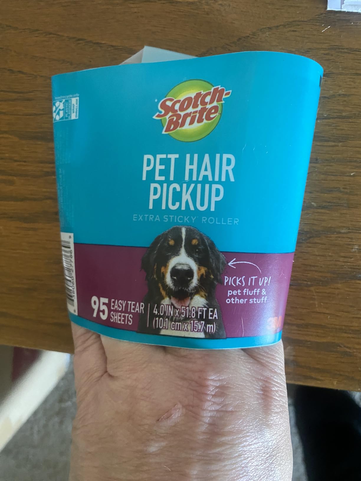 Scotch-Brite Pet Hair Extra Sticky Lint Roller, 95 Sheets Total, 1 Pack | Designed for Removing Fur + Fluff on Couches, Clothes, Dog and Cat Beds, & More customer photo 2