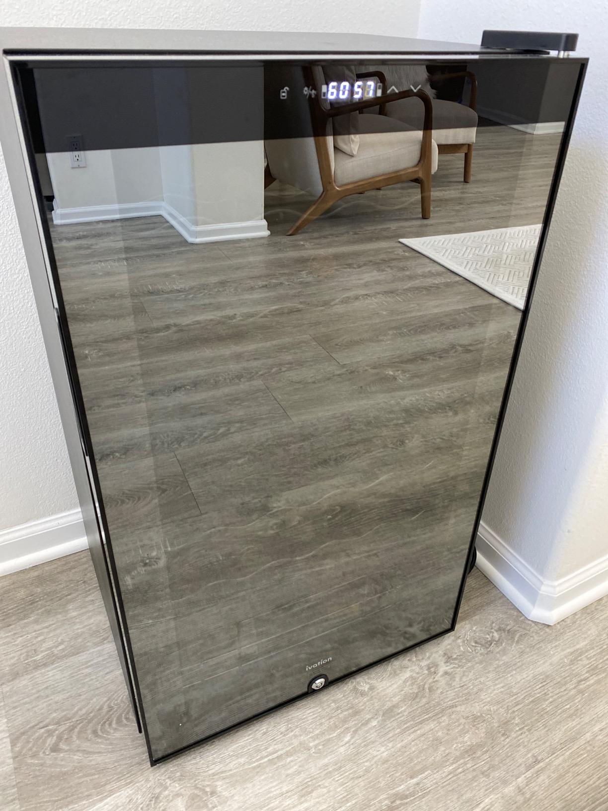 Ivation 33 Bottle Dual Zone Wine Cooler Refrigerator w/Lock | Large Freestanding Wine Cellar For Red, White, Champagne & Sparkling Wine | 41f-64f Digital Temperature Control Fridge Glass Door Black customer photo 2