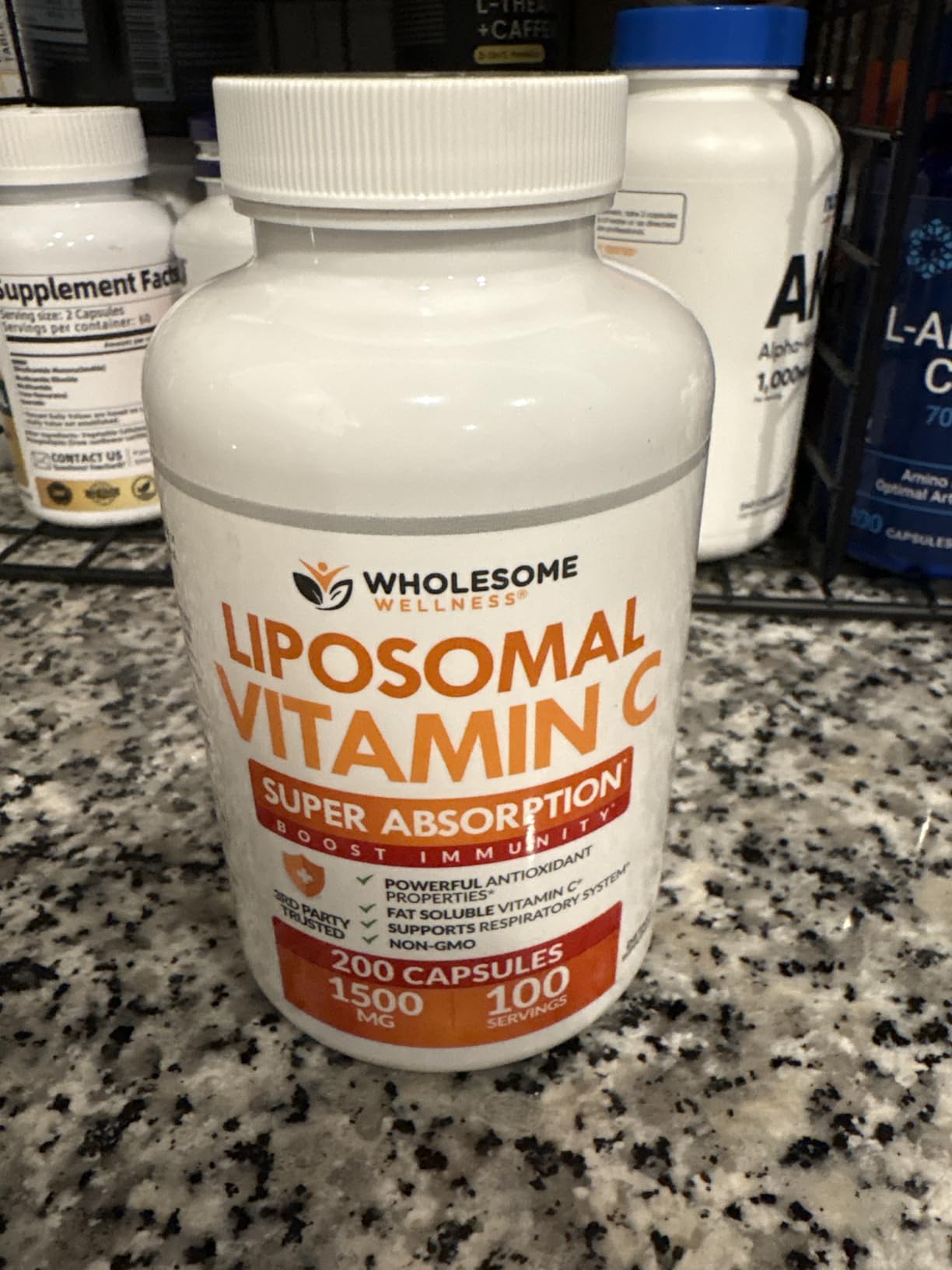 Wholesome Wellness Liposomal Vitamin C Capsules (200 Pills 1500mg Buffered) High Absorption, Immune System & Collagen Booster, High Dose Fat Soluble Immunity Support Ascorbic Acid, Natural Vegan customer photo 1