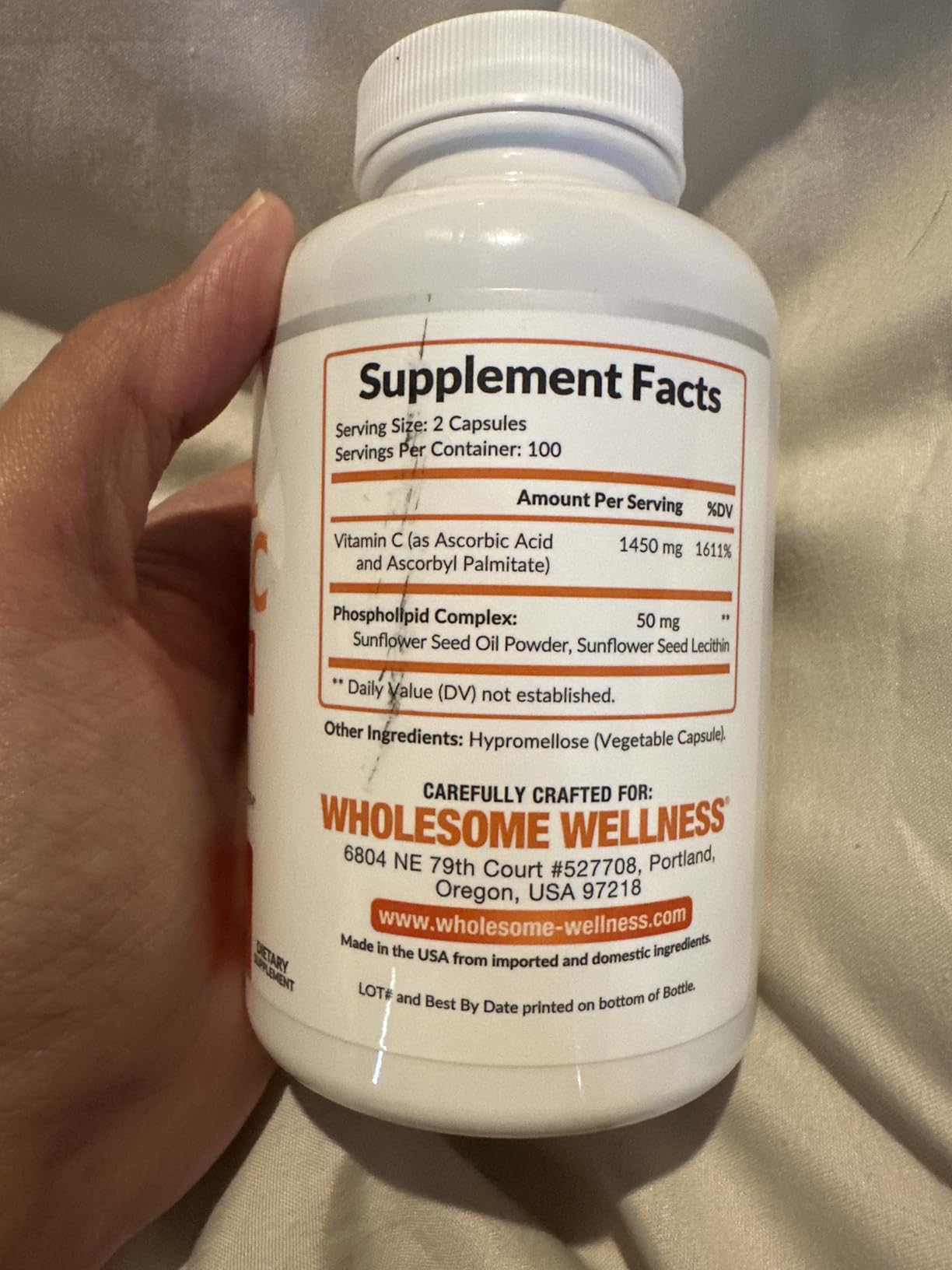 Wholesome Wellness Liposomal Vitamin C Capsules (200 Pills 1500mg Buffered) High Absorption, Immune System & Collagen Booster, High Dose Fat Soluble Immunity Support Ascorbic Acid, Natural Vegan customer photo 2