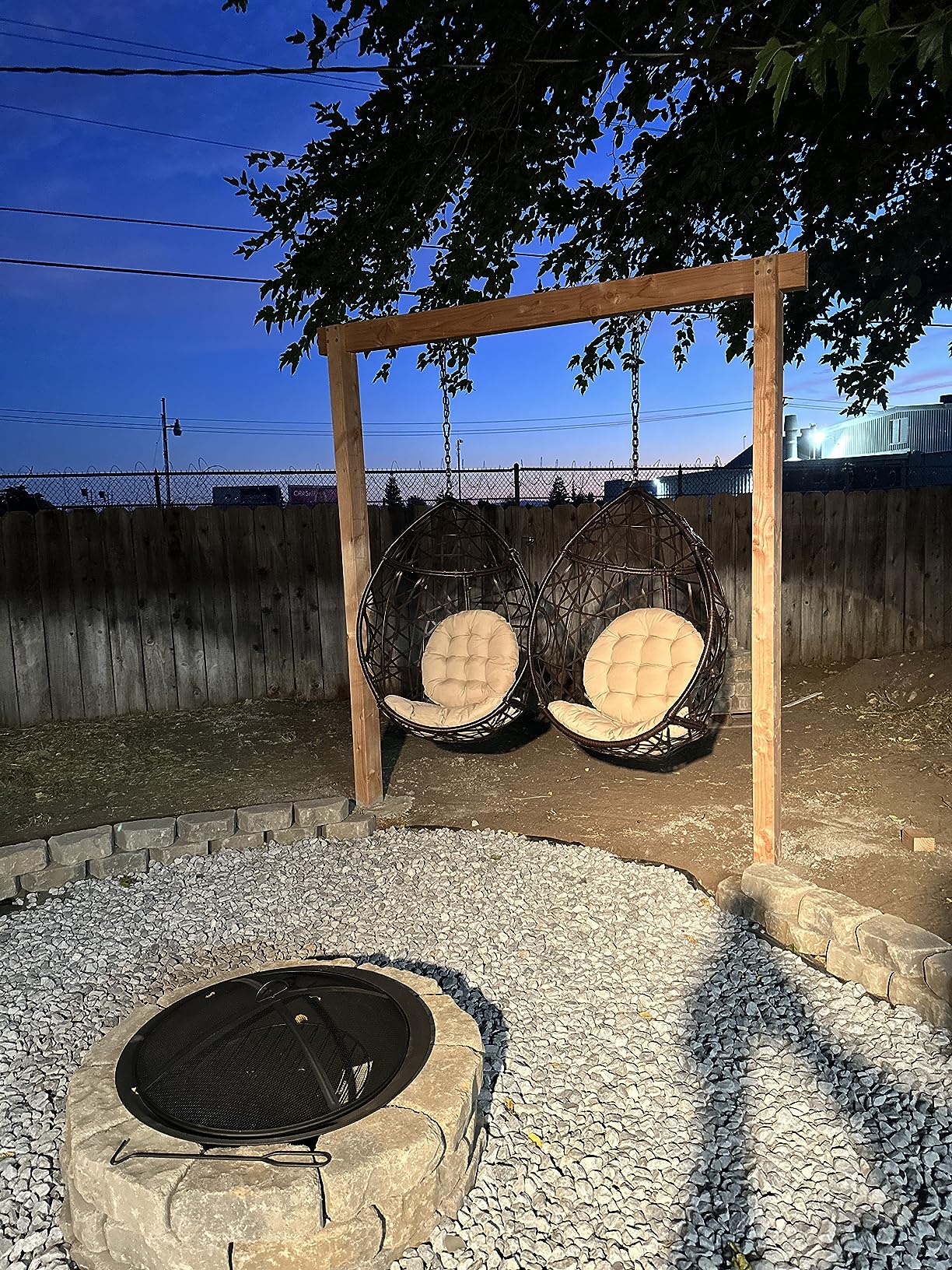 Christopher Knight Home Isaiah Indoor/Outdoor Wicker Tear Drop Hanging Chair (Stand Not Included), Multi-Brown and Tan customer photo 2