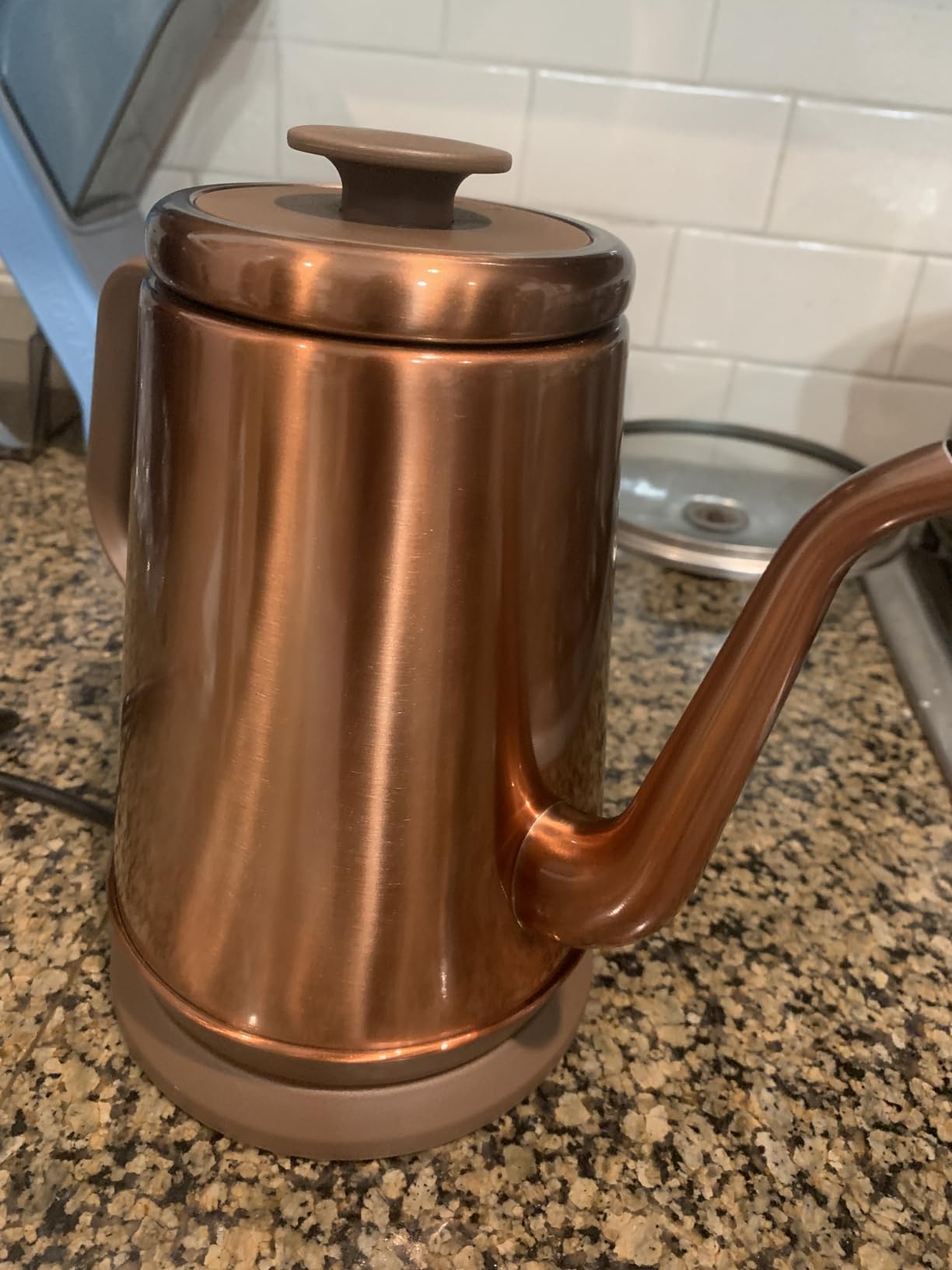 DmofwHi 1000W Gooseneck Electric Kettle (1.0L),100% Stainless Steel BPA Free Tea Kettle with Auto Shut - Off Protection, Pour Over Coffee Kettle -Copper customer photo 1