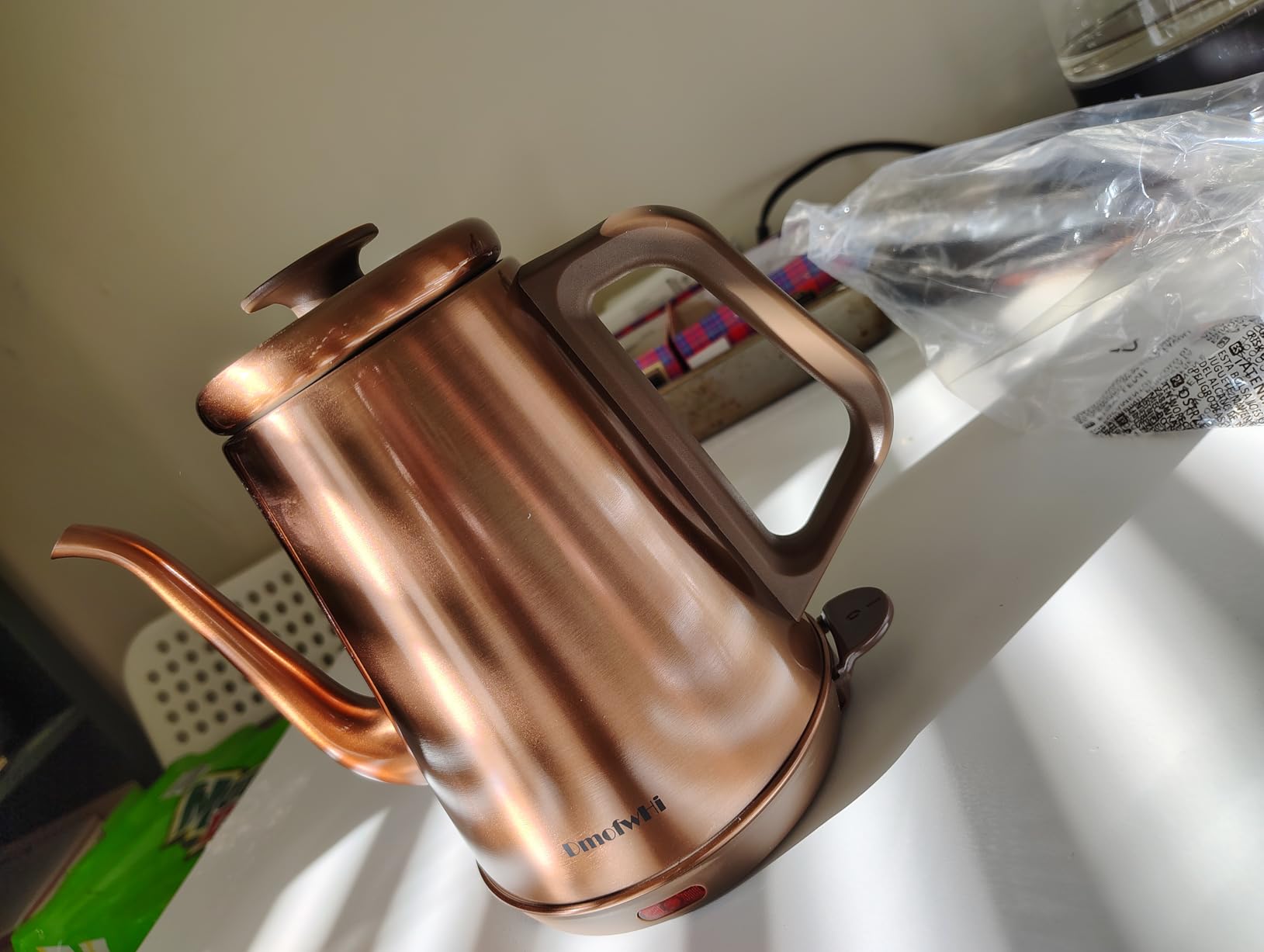 DmofwHi 1000W Gooseneck Electric Kettle (1.0L),100% Stainless Steel BPA Free Tea Kettle with Auto Shut - Off Protection, Pour Over Coffee Kettle -Copper customer photo 2