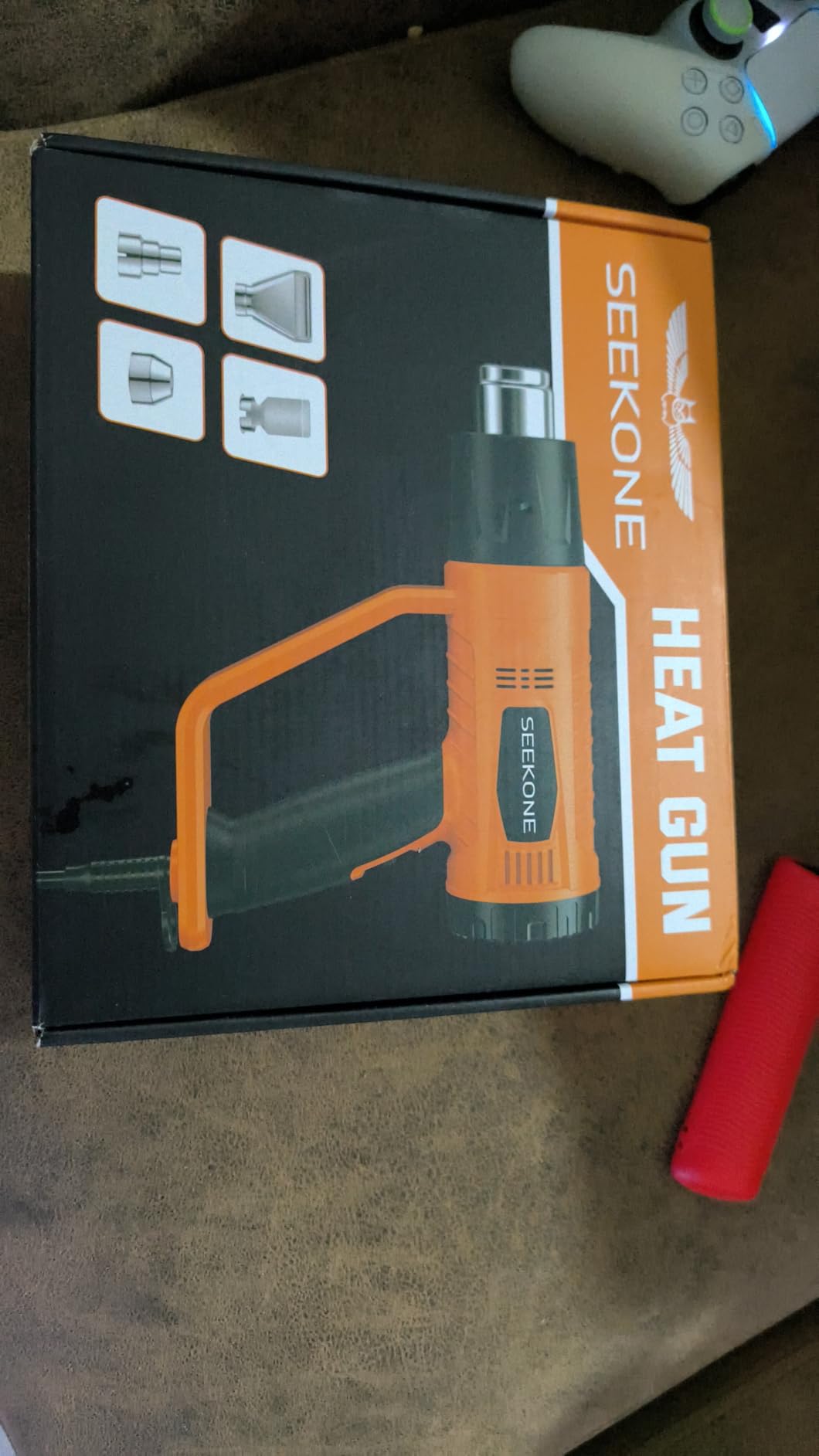 SEEKONE Heat Gun 1800W Heavy Duty Fast Heat Hot Air Gun Kit with 752°F&1112°F（400℃-600℃） Dual-Temperature Settings and 4 Nozzles with Overheat Protection for Crafts, Shrinking PVC, Stripping Paint customer photo 2