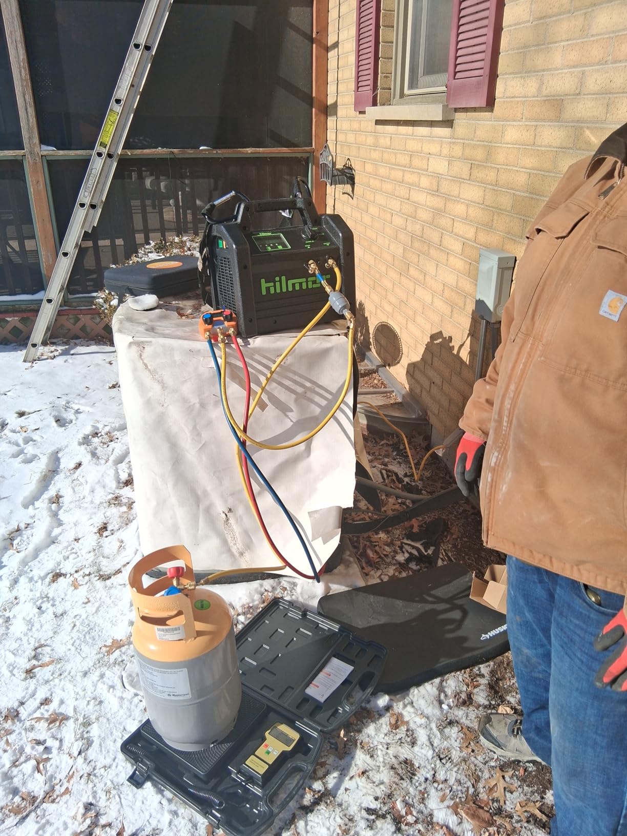 Hilmor 1950536 Brushless DC Refrigerant Recovery Machine, HVAC Tools and Equipment, Professional Use, 9.6