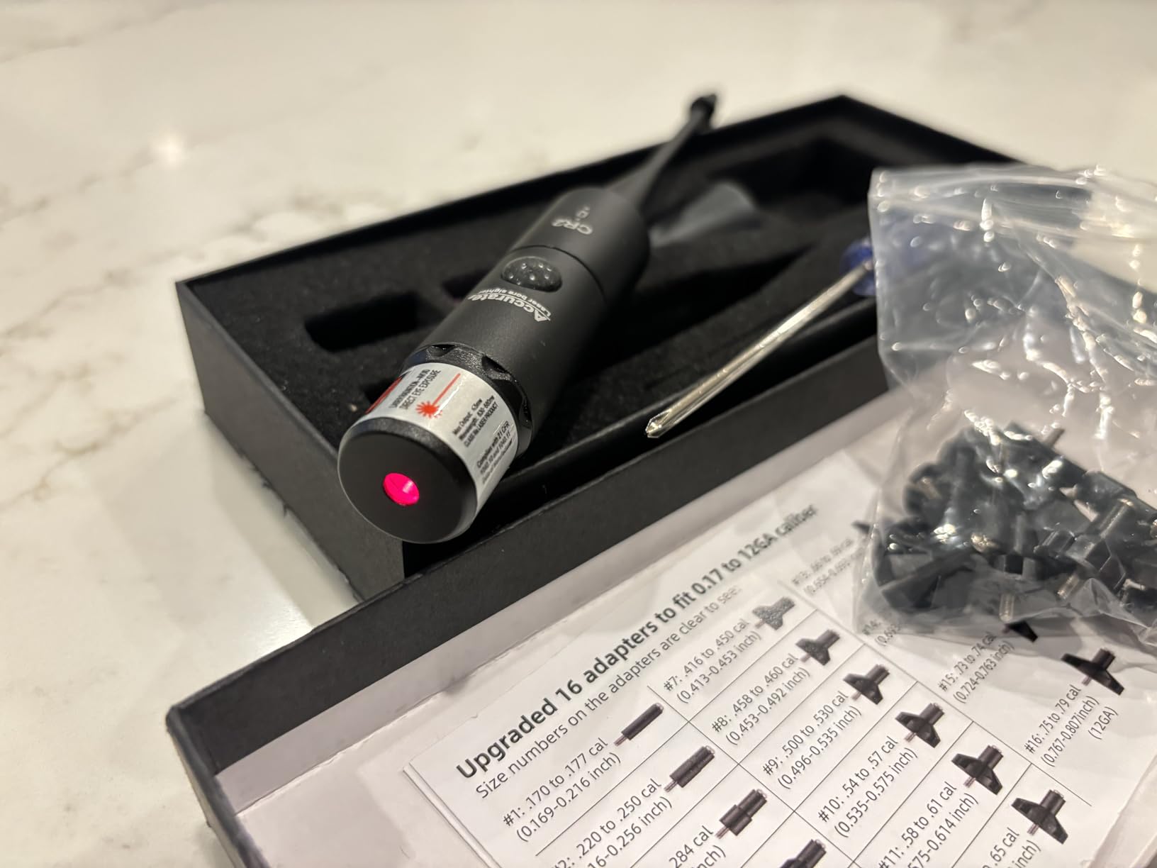 EZshoot Bore Sight Kit Bright Green or Red Dot BoreSighter with Big Button Switch for .17 to 12GA Caliber customer photo 2