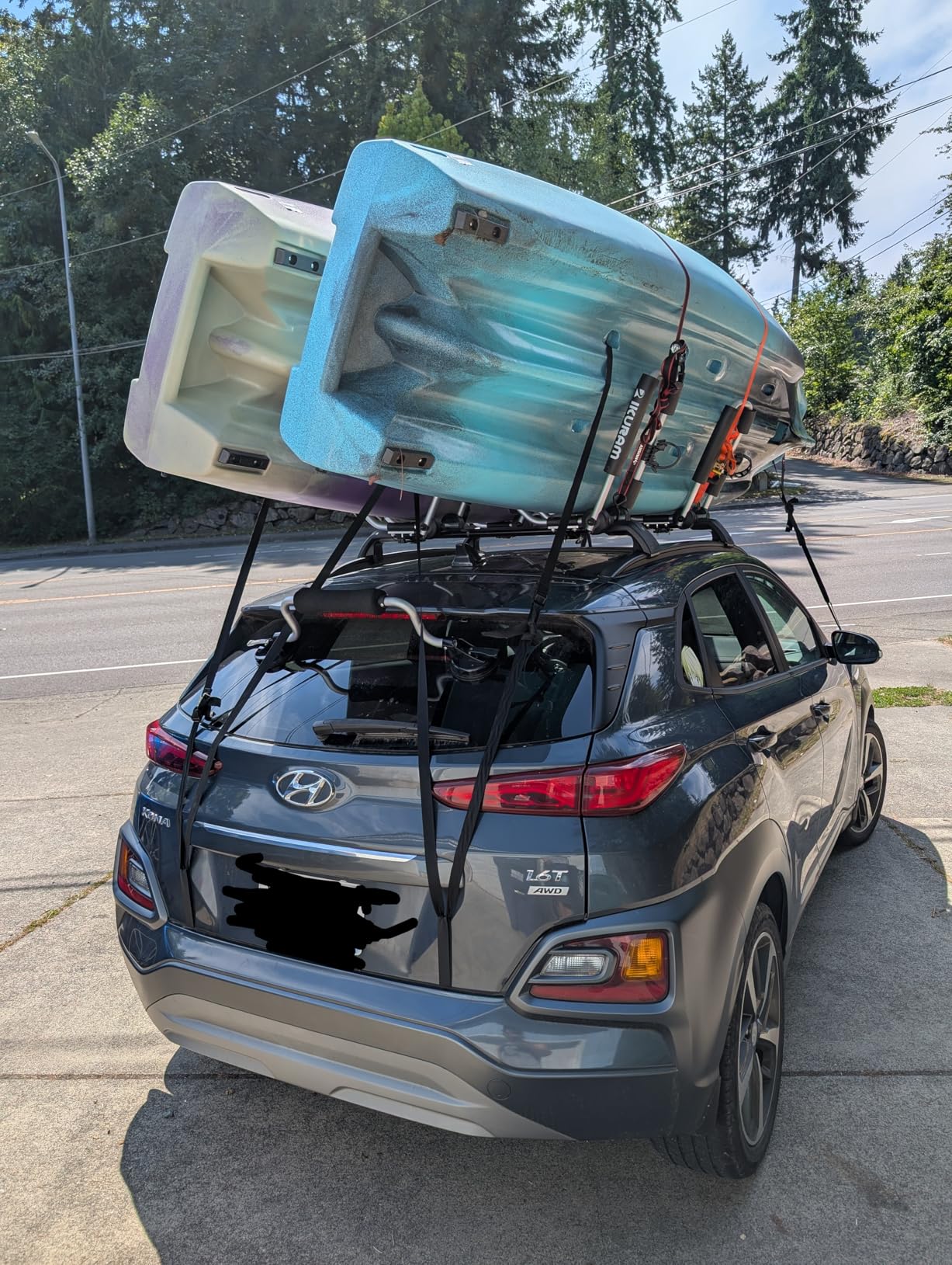 Kayak Roof Rack, Aluminum Kayak Carrier Folding J-Style Universal 4-in-1 Multifunction for Canoe, SUP, Kayaks, Surfboard Rooftop Mount on SUV, Car and Truck Crossbars customer photo 2