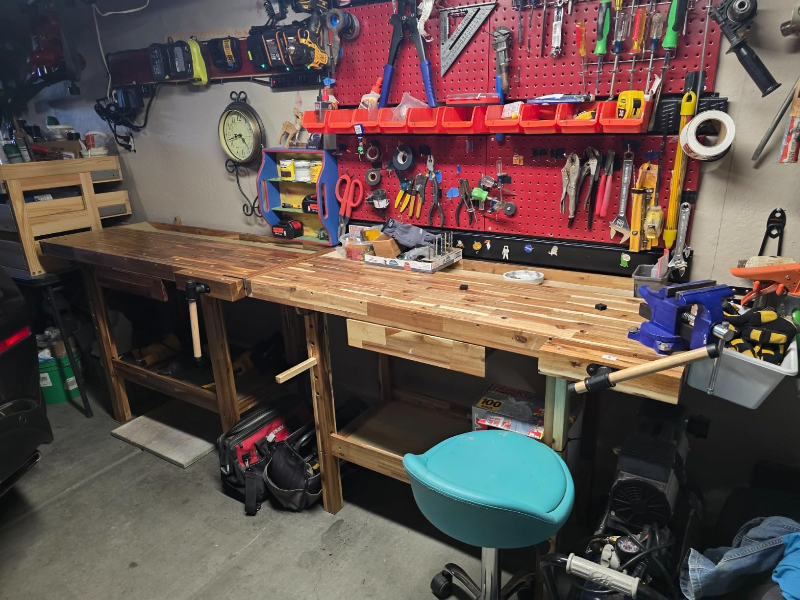 Olympia Tools 48-Inch Acacia Hardwood Workbench with Drawer - 330lbs Weight Capacity Heavy Duty Portable Wood Work Bench Table for Garage, Workshop, Home Storage - Woodworking Wooden Workbenches customer photo 1